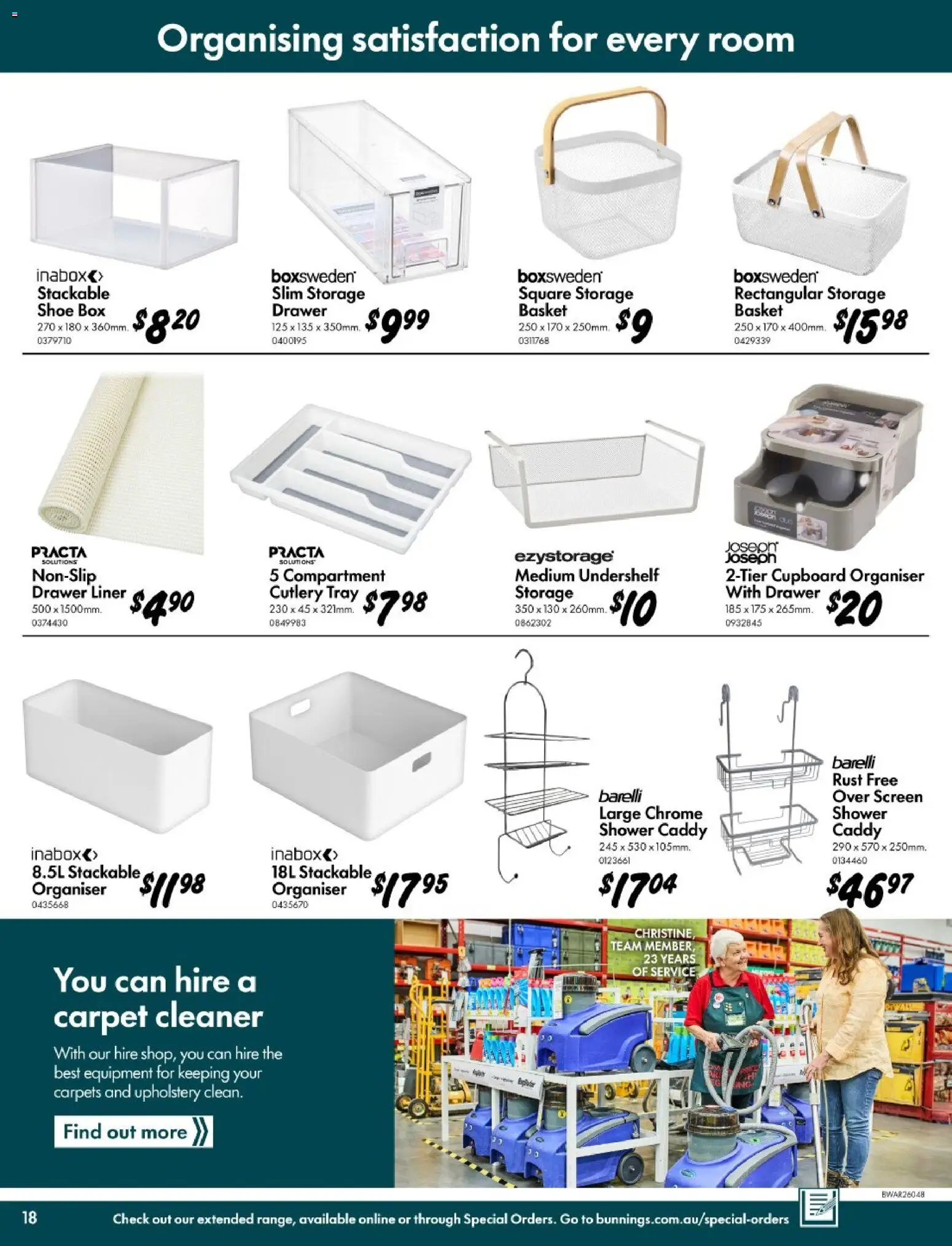 Bunnings Warehouse catalogue - valid from 11.03.2026 | Page: 18 | Products: Cupboard, Box, Basket, Cleaner