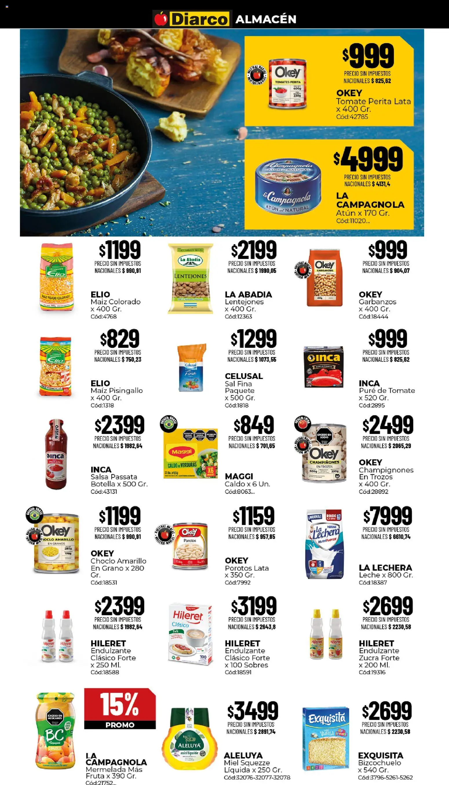 Diarco ofertas │ válido desde el 17/08/2026 | Página: 3 | Productos: Sal, Garbanzos, Pure de Tomate, Tomates