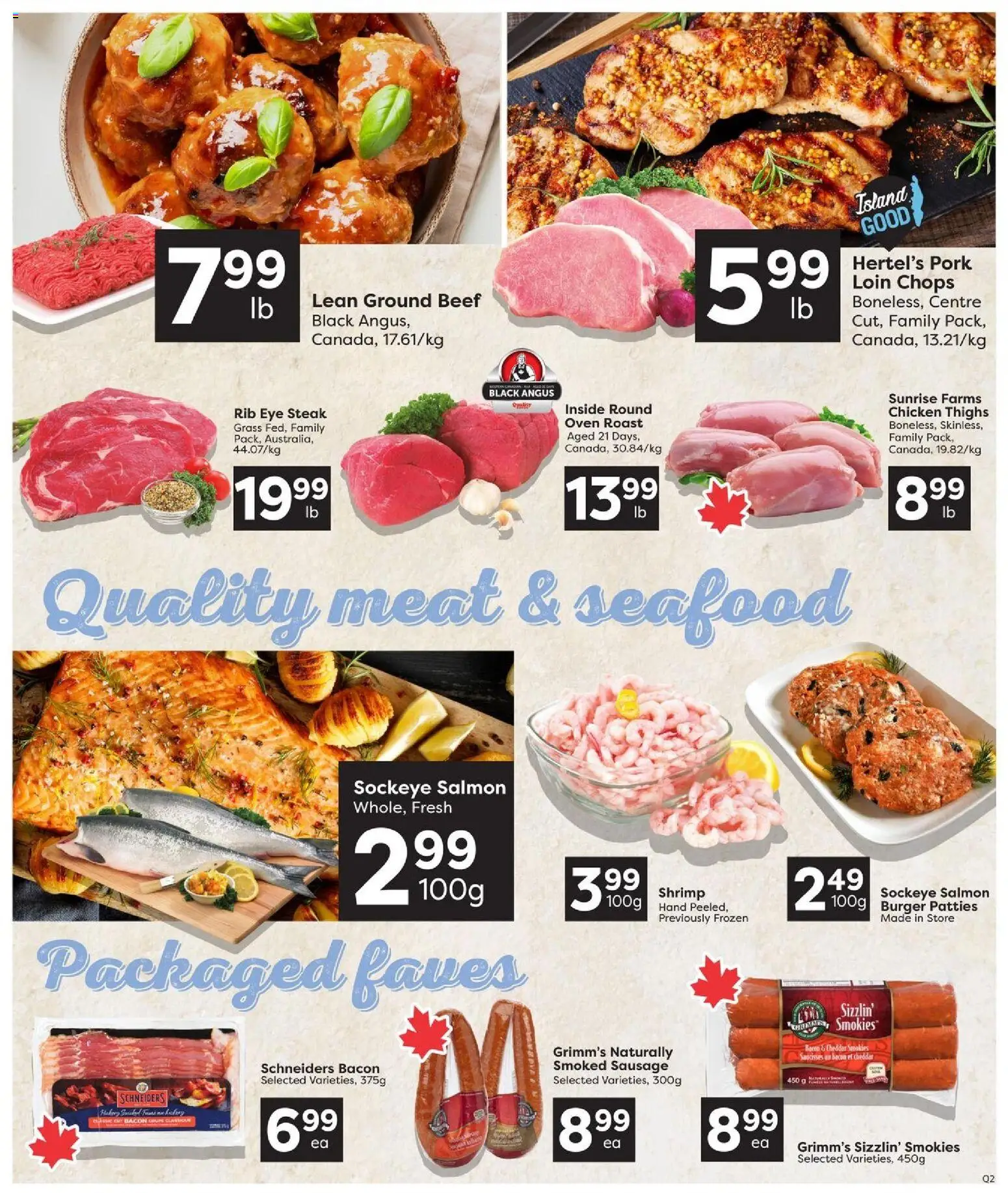 Quality Foods flyer valid from Aug 6, 2026 | Page: 5 | Products: Salmon, Oven, Cheddar, Pork