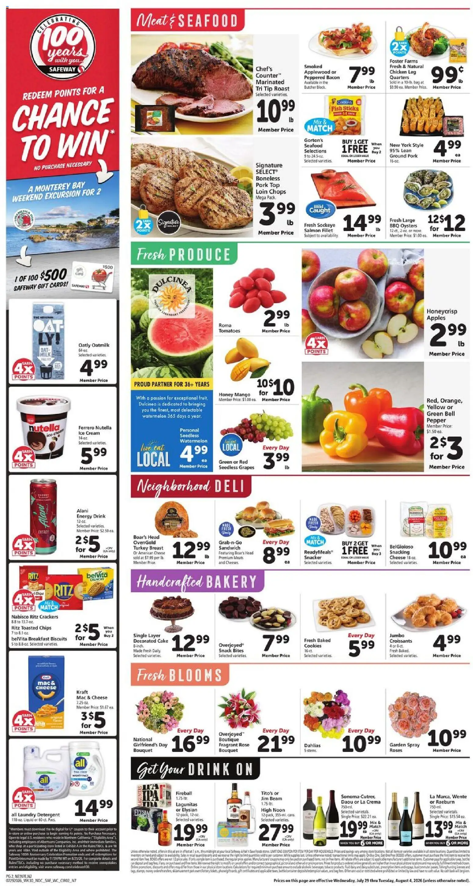 Safeway Weekly Ad - valid from 07/29/2026 | Page: 2 | Products: Milk, Apples, Cream, Ice cream