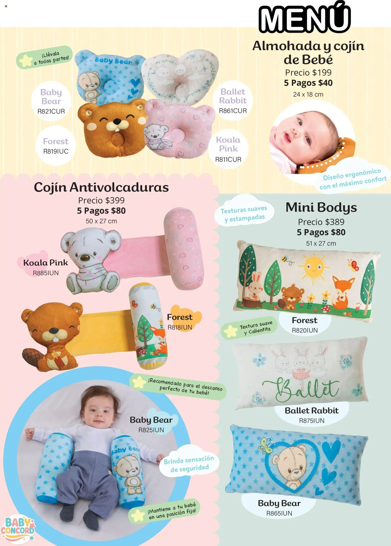Nuevas ofertas de Colchas Concord válidas en toda la República Mexicana desde el 01/08/2026. ¡Encuentra las mejores ofertas en Colchas Concord catálogo Colección Bebé! | Página: 21 | Productos: Almohada