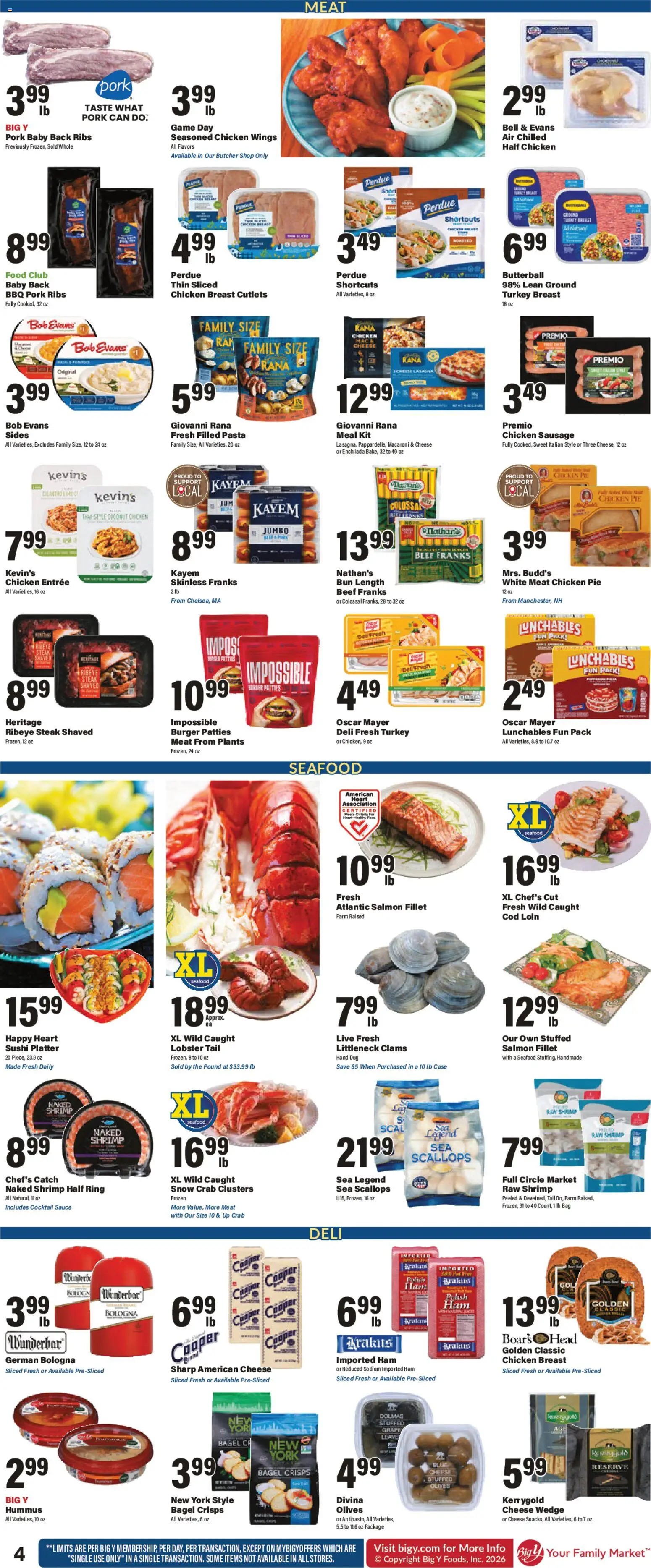 Big Y Weekly Ad - valid from 07.05.2026 | Page: 6 | Products: Ring, Cheese, Seafood, Game