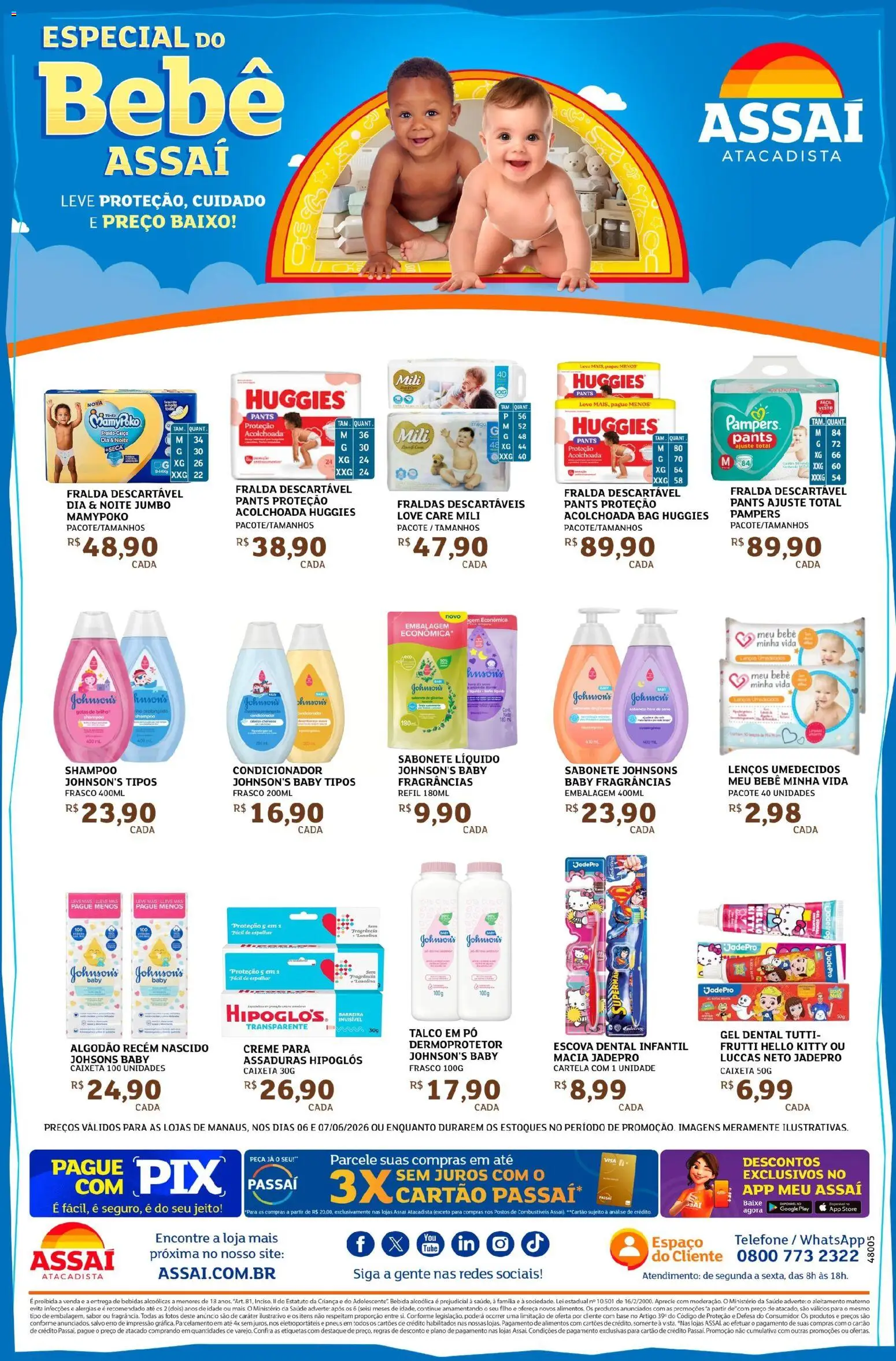 Assaí Atacadista Folheto - válido de 06.06.2026 | Página: 4 | Produtos: Talco, Pó, Base, Baixo