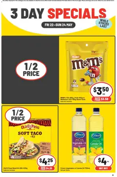 Preview of IGA 3 Day Specials - SA - valid from 22.05.2026 | Page: 3 | Products: Oil, Salsa