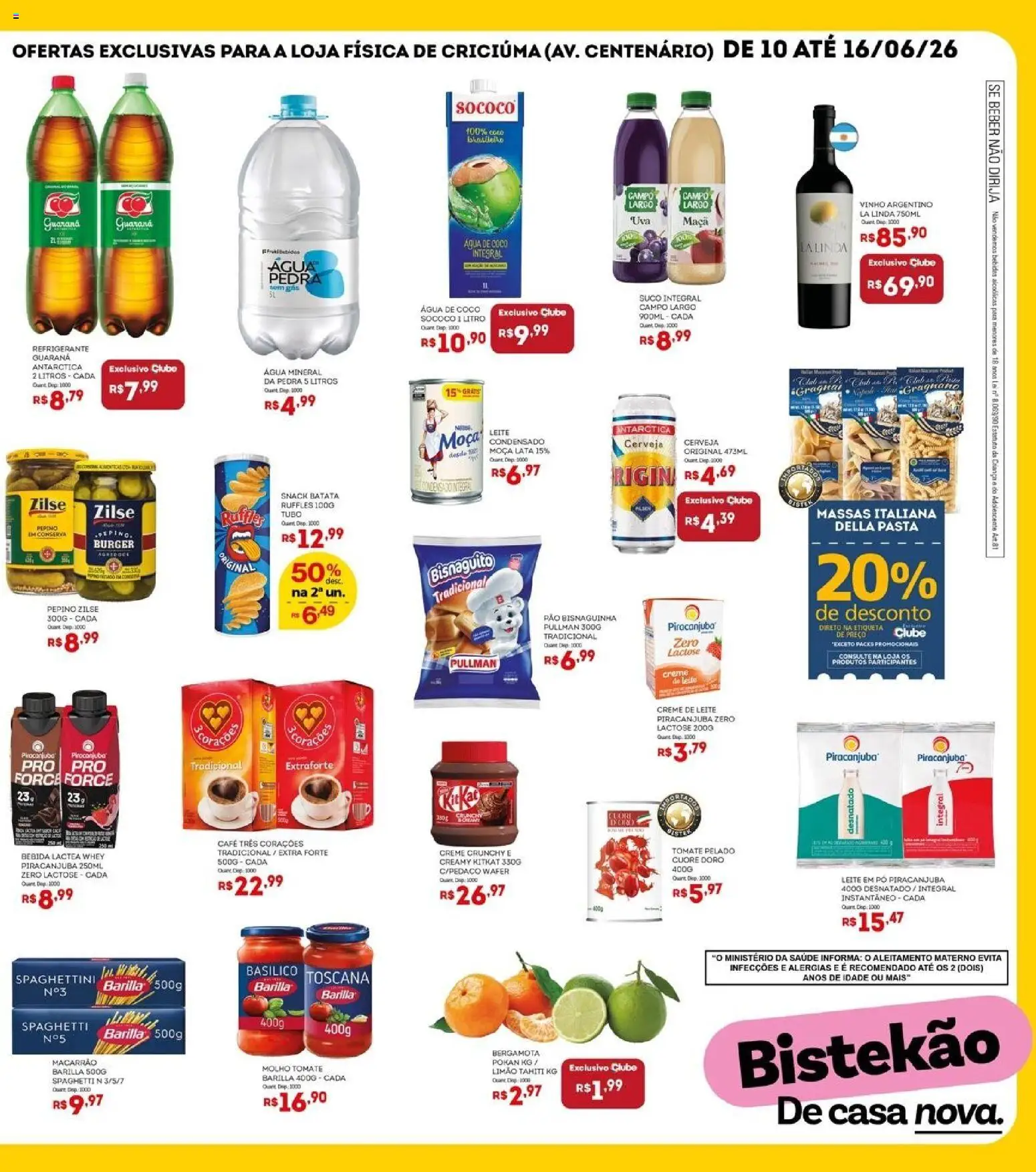 Bistek Supermercados Folheto - válido de 10.06.2026 | Página: 3 | Produtos: Tres corações, Pó, Água de coco, Pasta