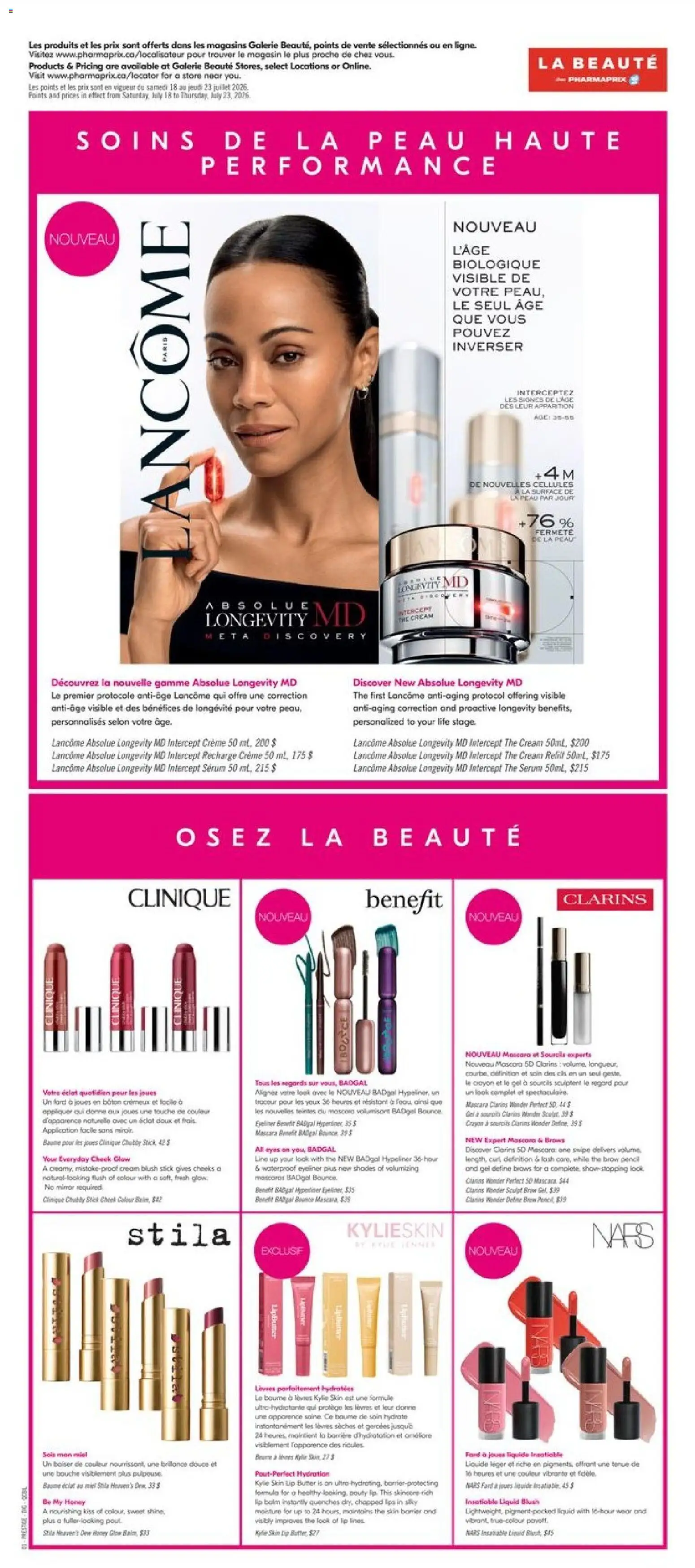 Pharmaprix flyer valid from Jul 17, 2026 | Page: 9 | Products: Blush, Mascara, Honey, Lip balm