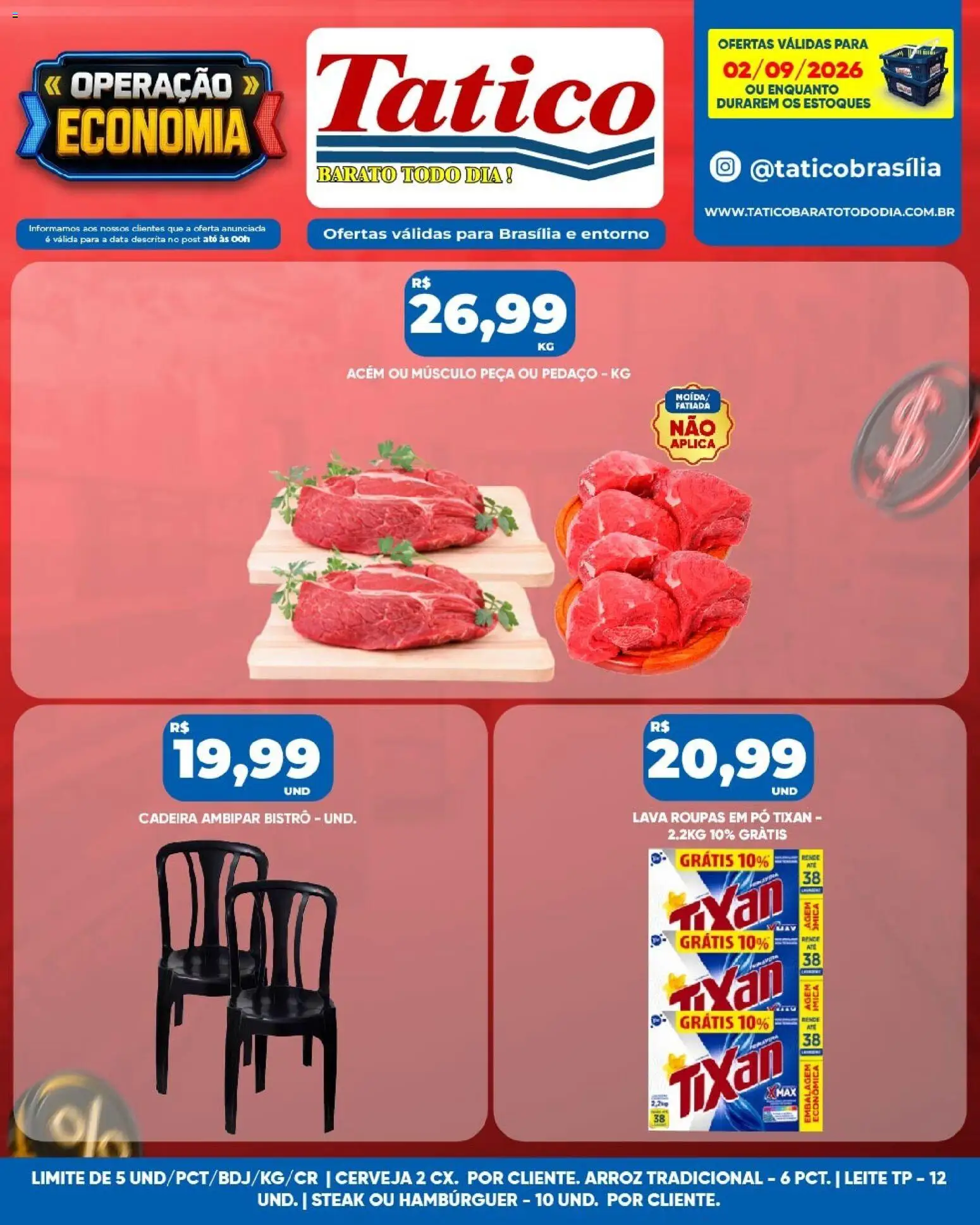 Tatico Folheto - válido de 02/09/2026 | Página: 12 | Produtos: Pó, Acém, Cadeira, Cerveja