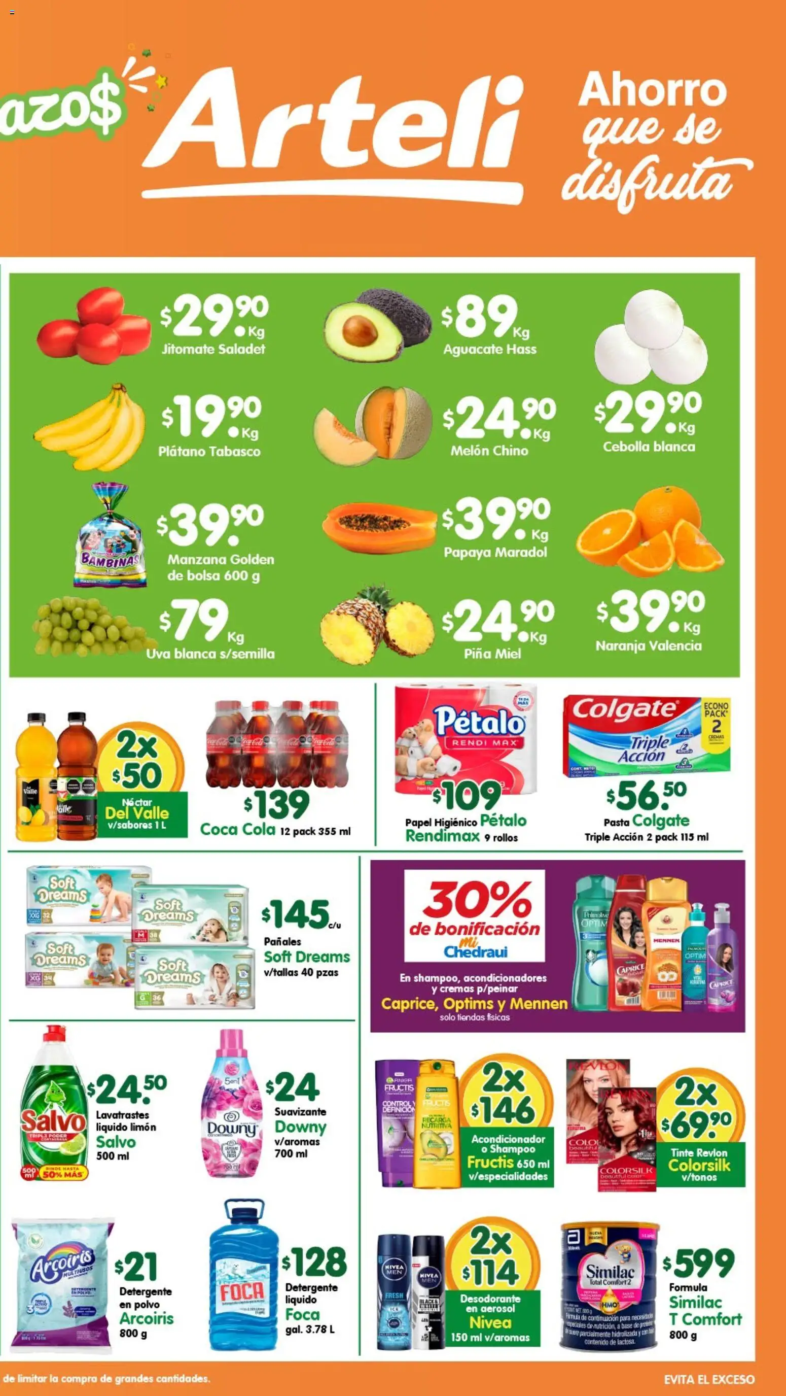 Nuevas ofertas de Arteli válidas en toda la República Mexicana desde el 15.06.2026. ¡Encuentra las mejores ofertas en Arteli folleto Express! | Página: 2 | Productos: Plátano, Limón, Pasta, Acondicionador
