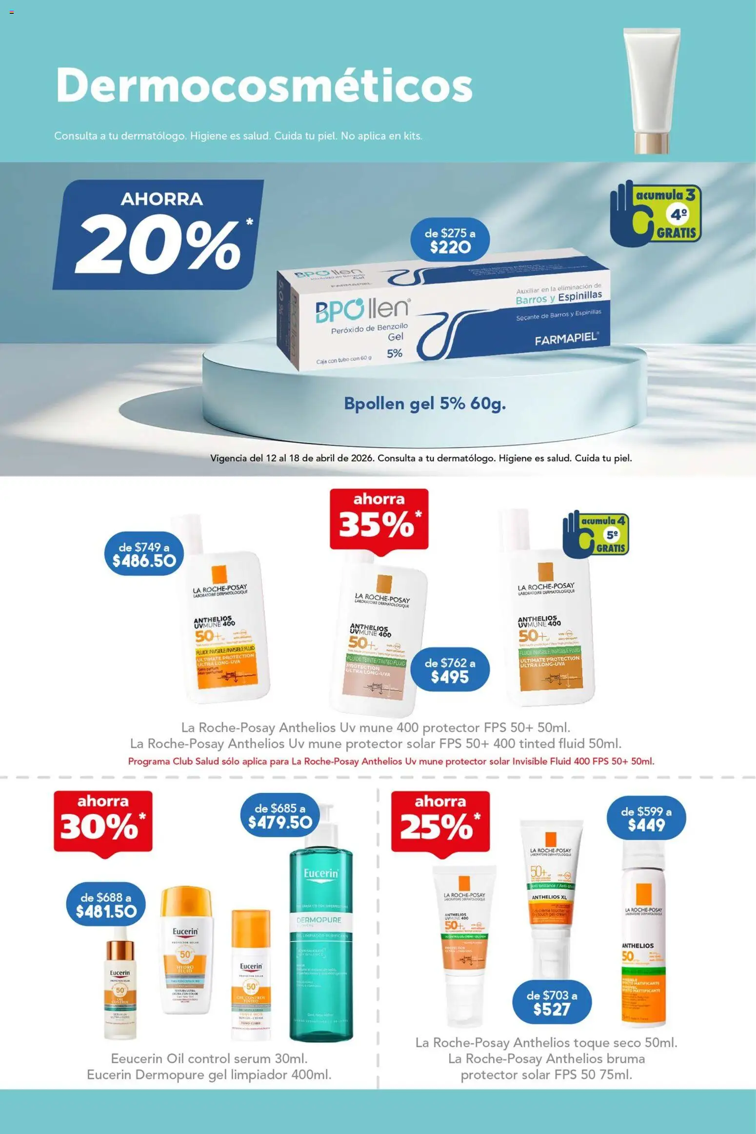 Nuevas ofertas de Farmacia San Pablo válidas en toda la República Mexicana desde el 12.04.2026. ¡Encuentra las mejores ofertas en Farmacia San Pablo catálogo! | Página: 9 | Productos: Serum, Limpiador, Caja, Protector solar