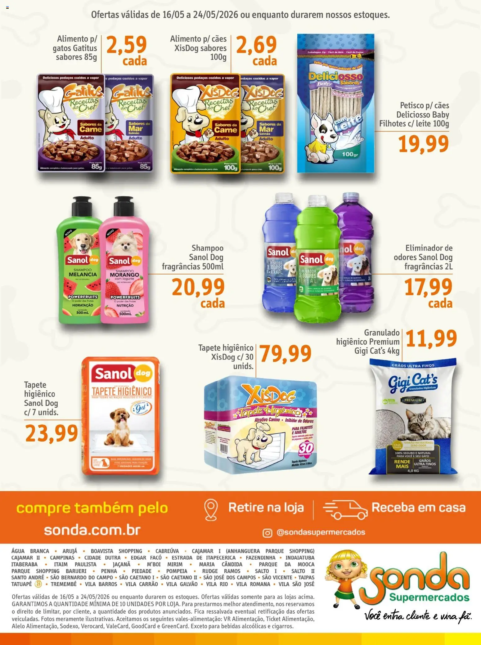 Sonda Folheto - válido de 16.05.2026 | Página: 6 | Produtos: Melancia, Iogurte, Tapete higiênico, Carne