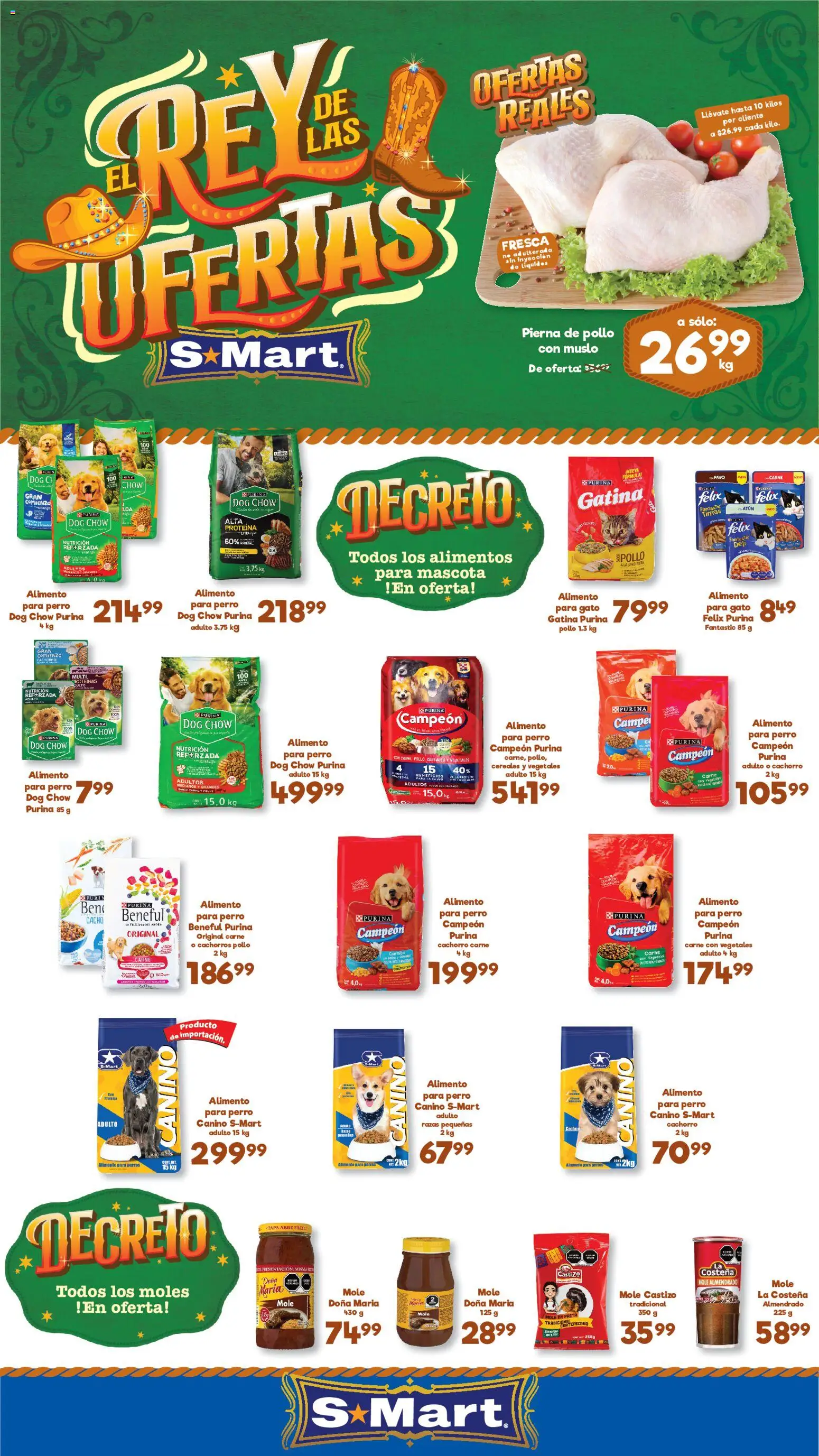 Nuevas ofertas de S-Mart válidas en toda la República Mexicana desde el 05.06.2026. ¡Encuentra las mejores ofertas en S-Mart folleto Ofertas de feria Juárez! | Página: 1 | Productos: Pollo, Atún, Cereales, Pasta