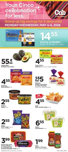 Preview of Cub Foods weekly ads valid from 03.05.2026 | Page: 10 | Products: Beef, Water, Lemon, Sausage