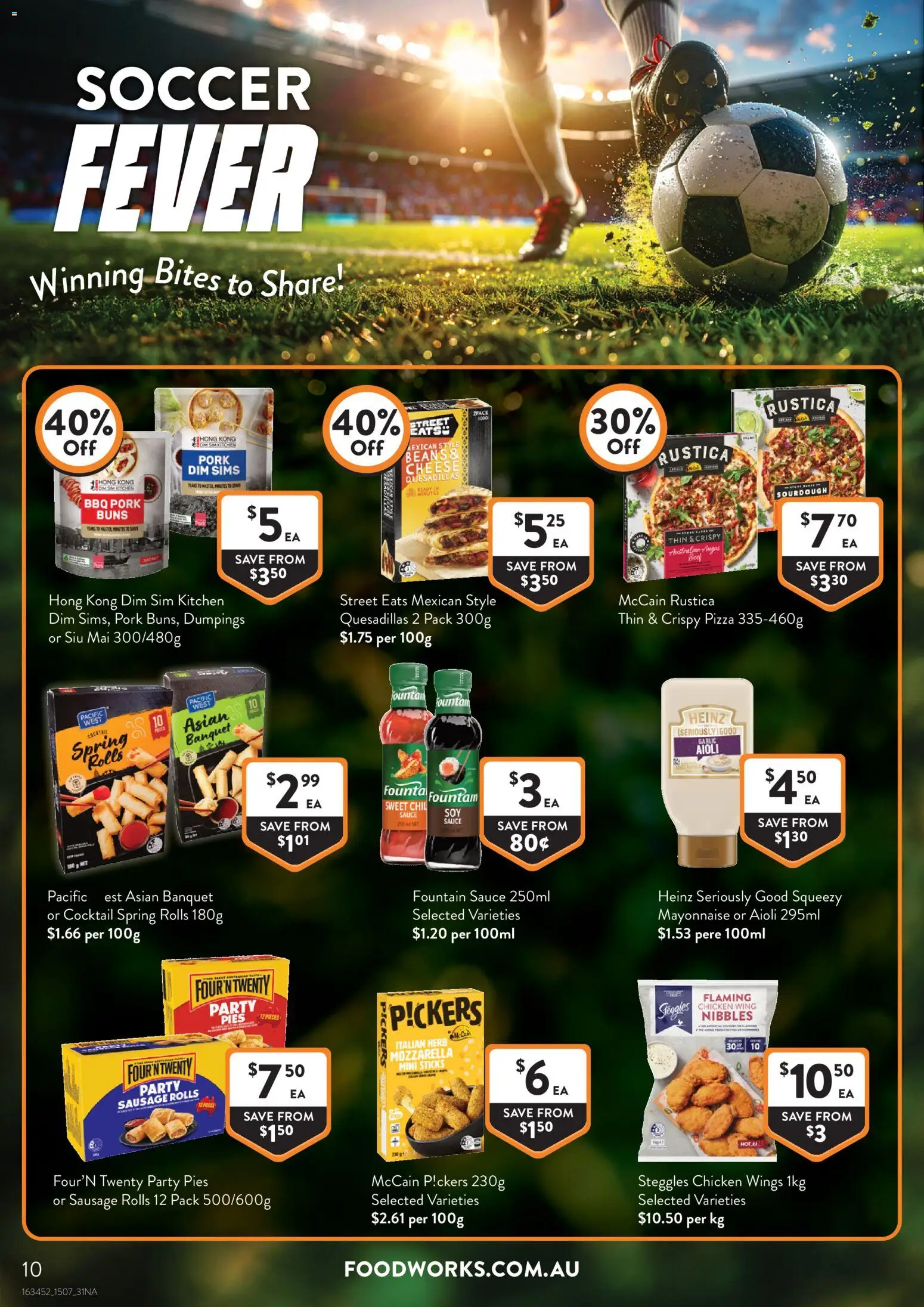 Foodworks catalogue - valid from 15/07/2026 | Page: 10 | Products: Pizza, Pork, Sauce, Sausage