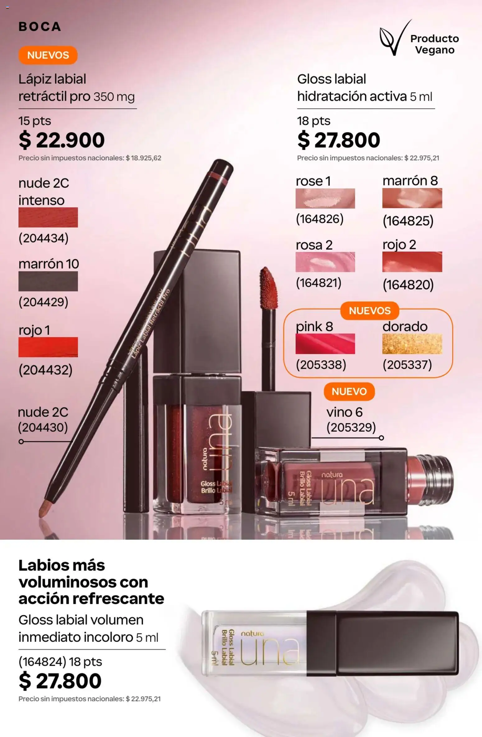 Catálogo Natura Ciclo 10 │ válido desde el 30/06/2026 | Página: 125 | Productos: Lápiz labial, Brillo, Vino