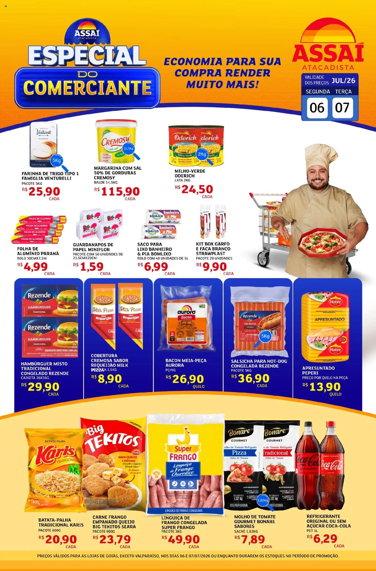 Assaí Atacadista Folheto - válido de 07/07/2026 | Página: 1 | Produtos: Molho de tomate, Faca, Refrigerante, Batata