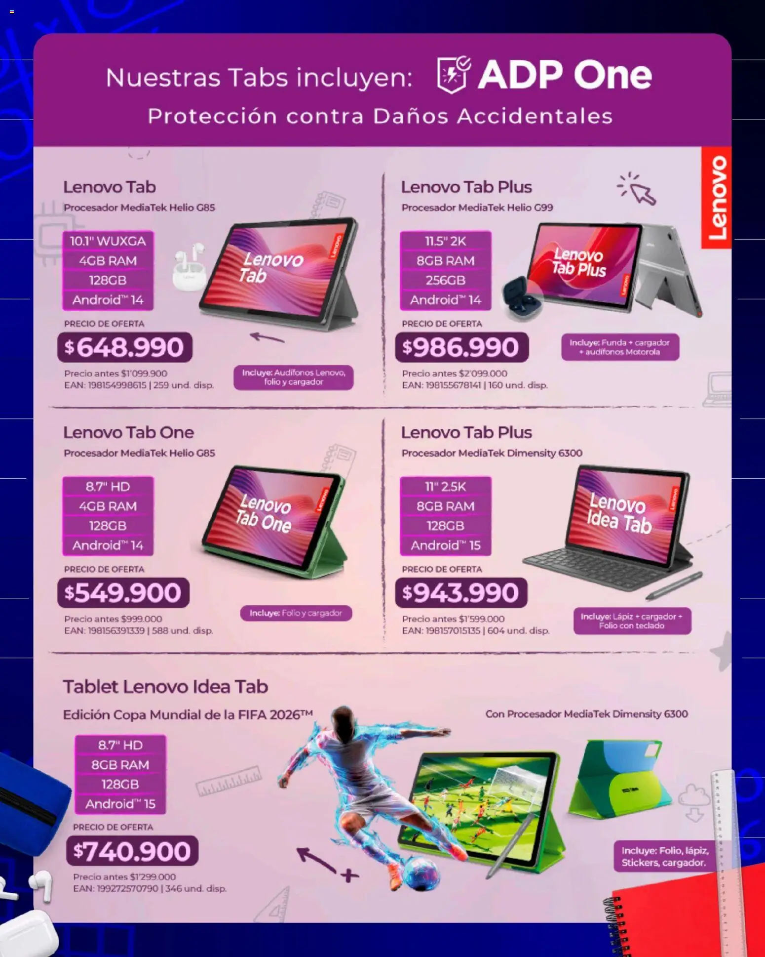 Olímpica revista - valida desde el 17/07/2026 | Página: 6 | Productos: Teclado, Audífonos, Tablet, Cargador