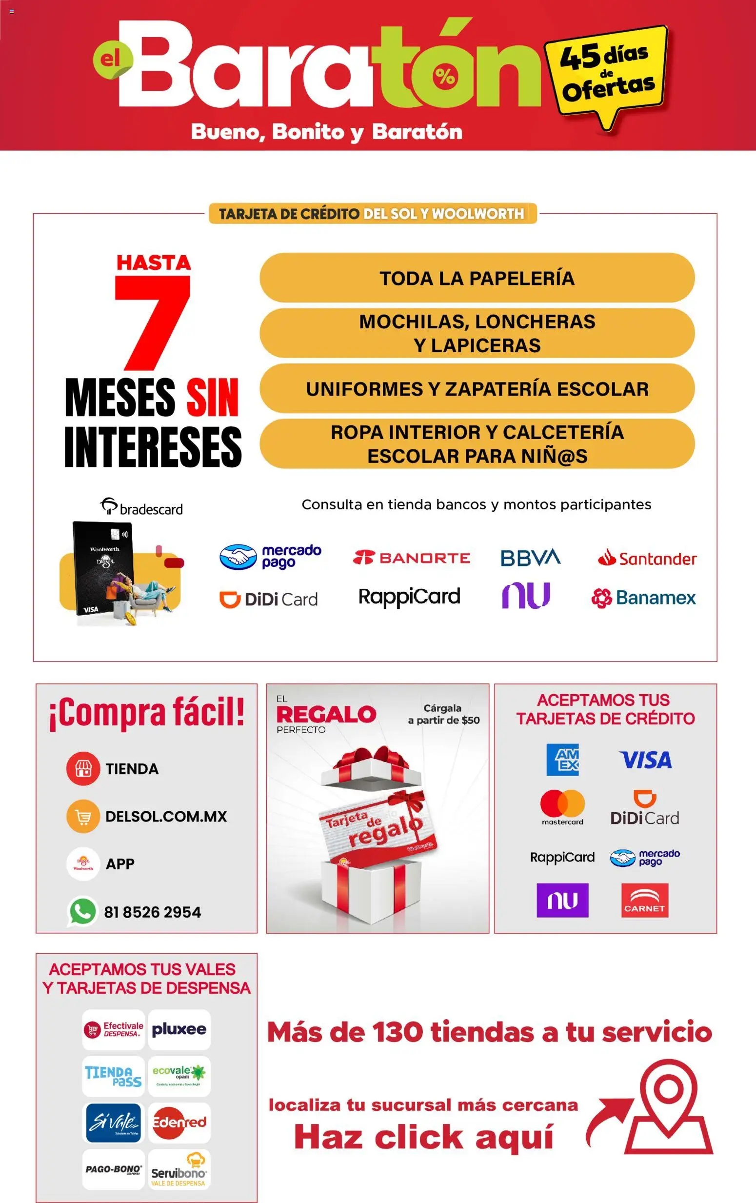 Nuevas ofertas de Del Sol y Woolworth válidas en toda la República Mexicana desde el 16/07/2026. ¡Encuentra las mejores ofertas en Del Sol y Woolworth catálogo Bueno, Bonito y Baratón! | Página: 21 | Productos: Ropa, Ropa interior, Despensa