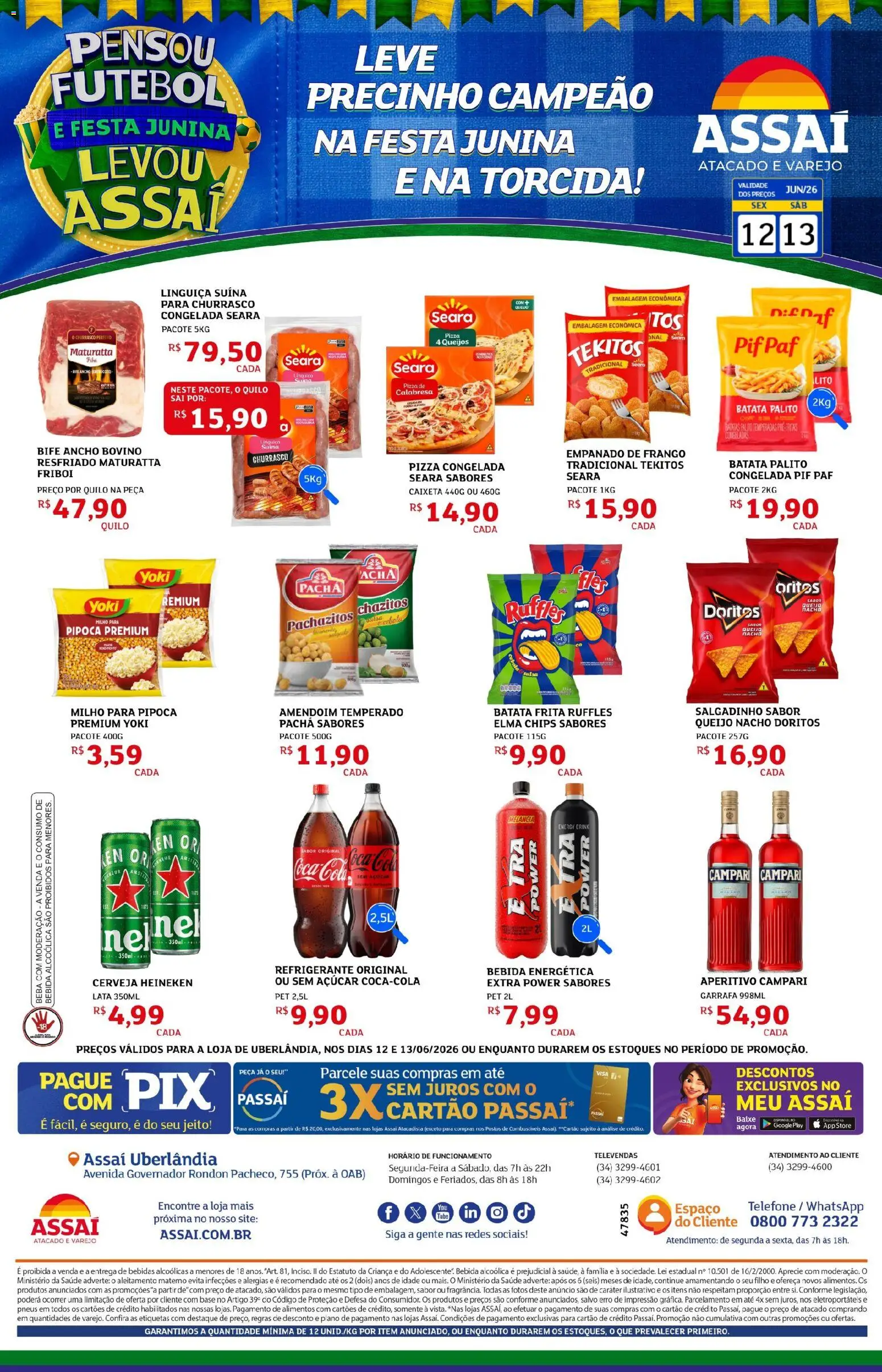 Assaí Atacadista Folheto - válido de 12.06.2026 | Página: 1 | Produtos: Cola, Pneus, Base, Batata