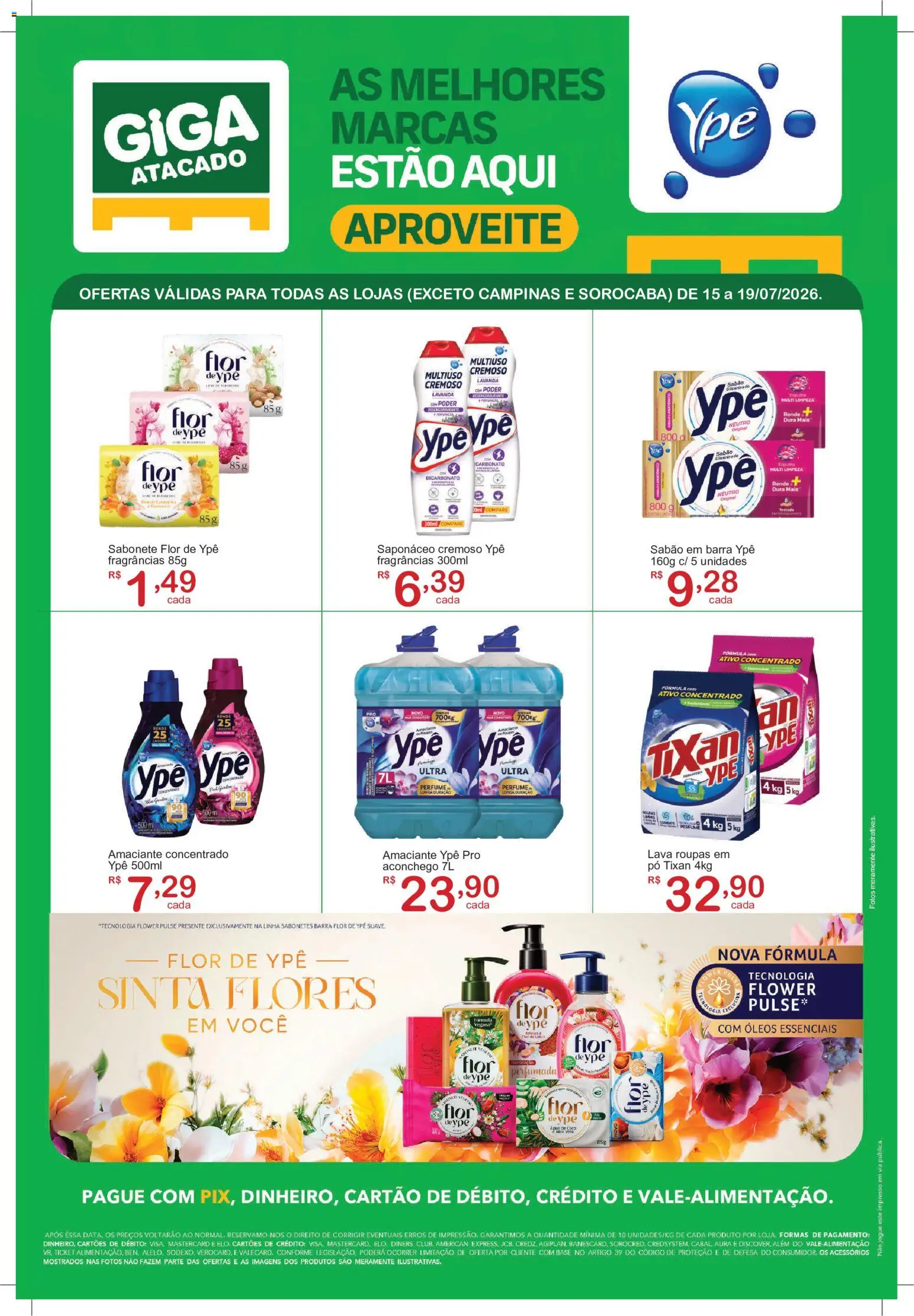 GIGA Atacado Folheto - válido de 15/07/2026 | Página: 1 | Produtos: Flores, Base, Saponáceo, Amaciante