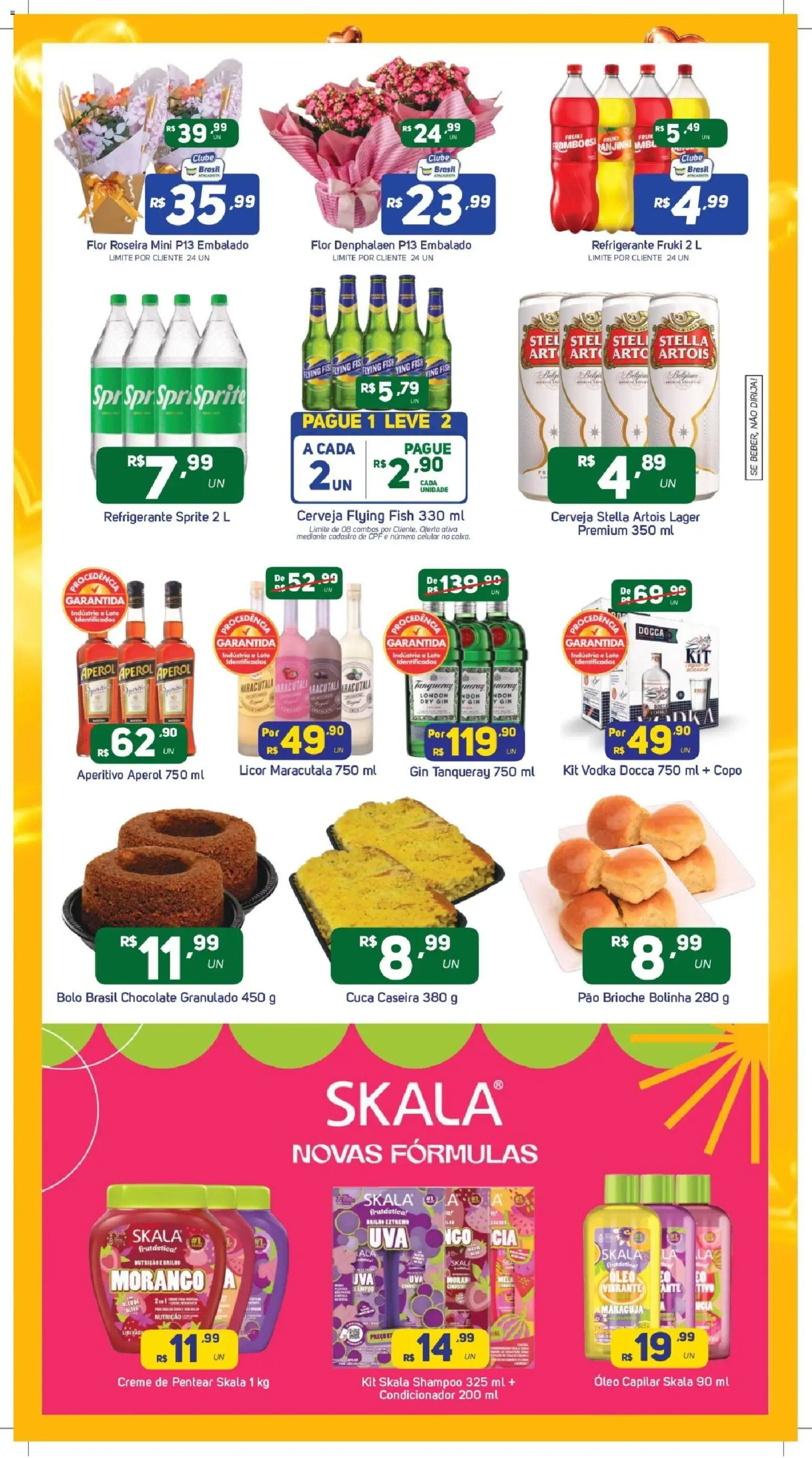 Brasil Atacadista Folheto - válido de 04.05.2026 | Página: 12 | Produtos: Pão, Gin, Kit skala, Refrigerante