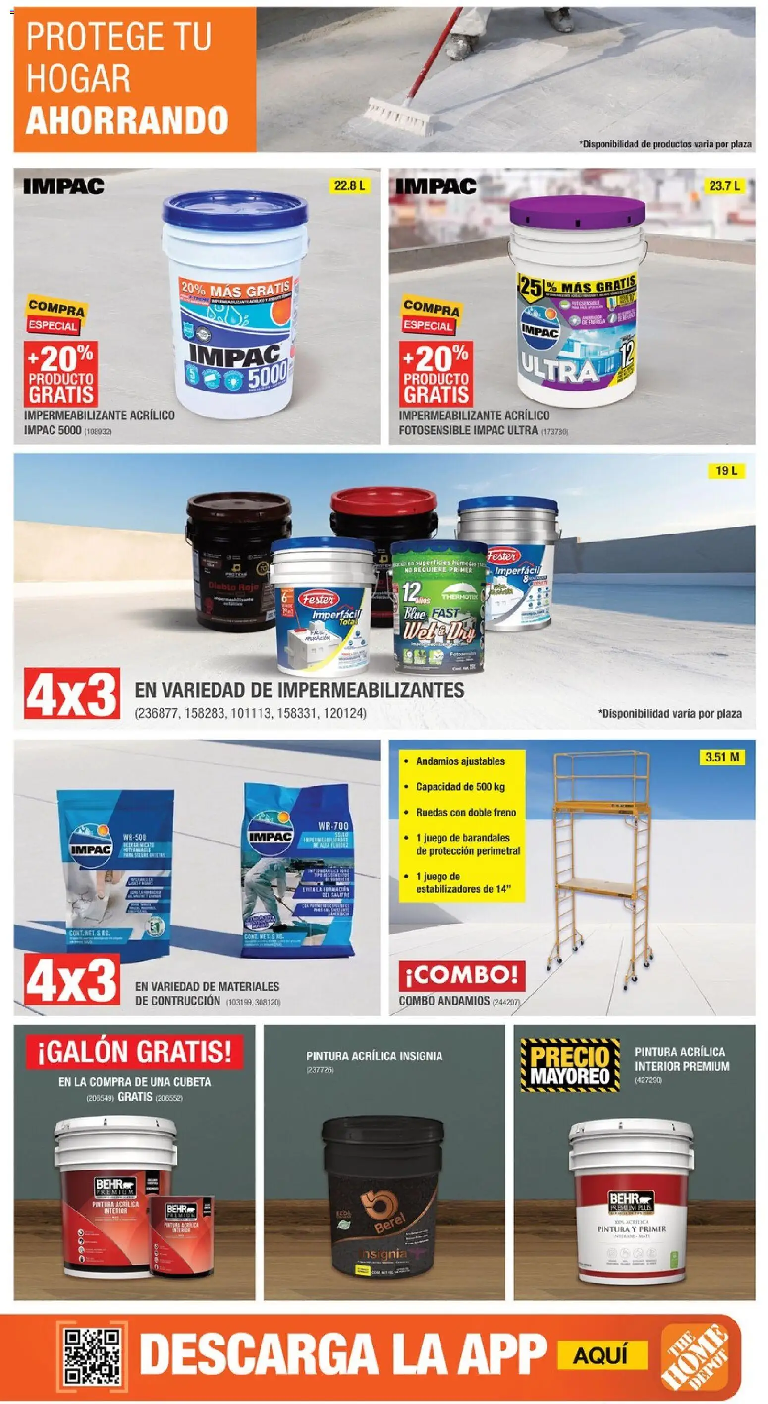 Nuevas ofertas de Home Depot válidas en toda la República Mexicana desde el 13/08/2026. ¡Encuentra las mejores ofertas en Home Depot catálogo! | Página: 9 | Productos: Juego, Impermeabilizante, Pintura