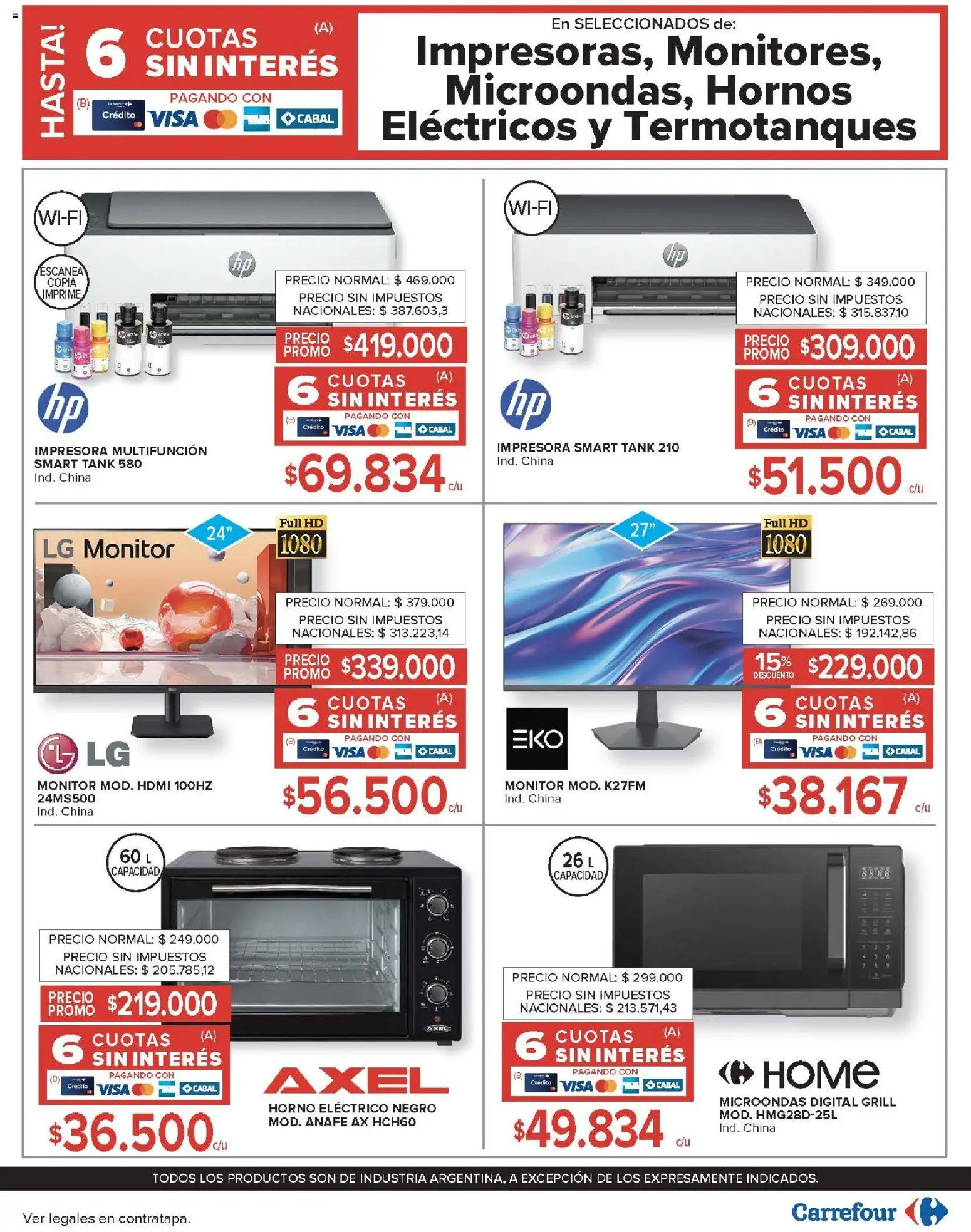 Carrefour ofertas │ válido desde el 11/08/2026 | Página: 32 | Productos: Anafe, Horno, Microondas, Horno eléctrico