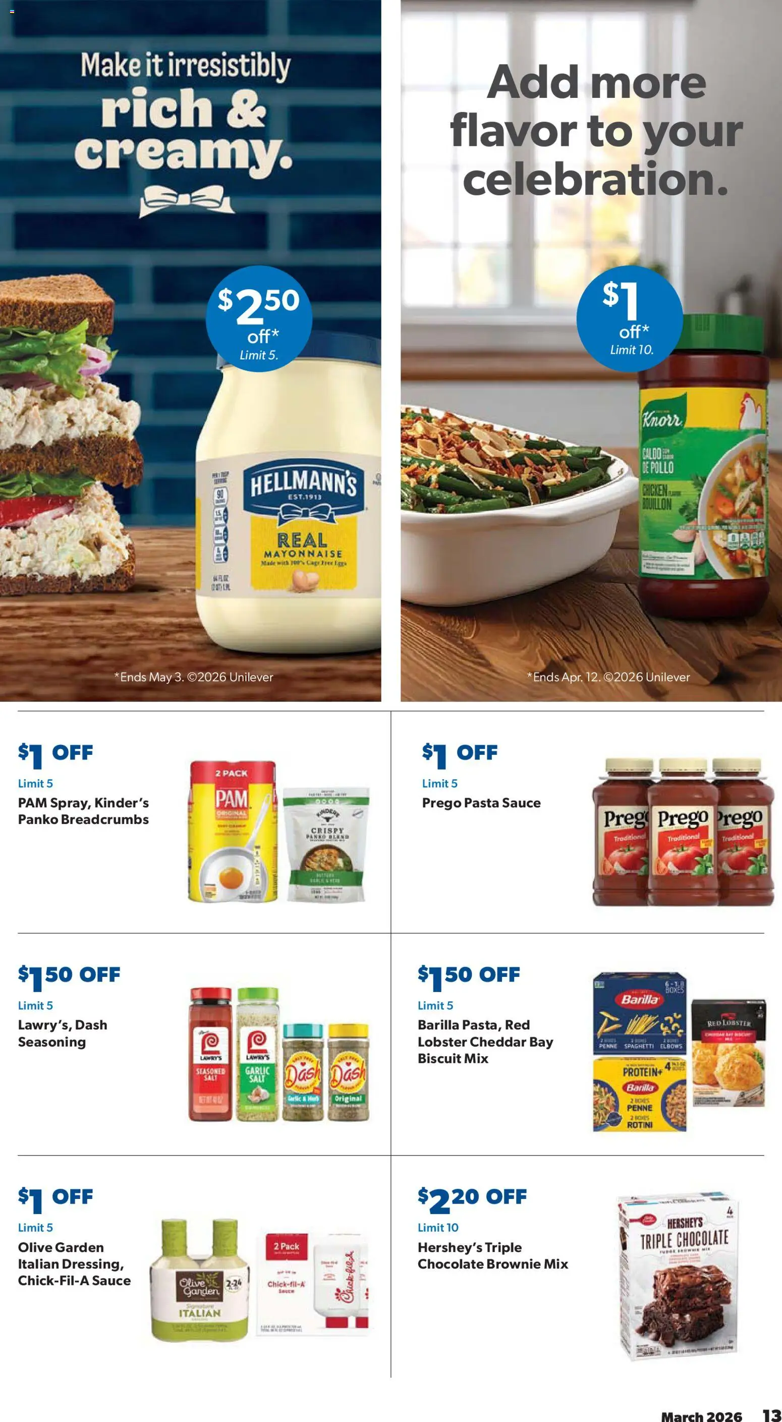 Sam's Club Instant Savings Book March - valid from 18.03.2026 | Page: 13 | Products: Chocolate, Pasta, Salt, Chocolate Brownie