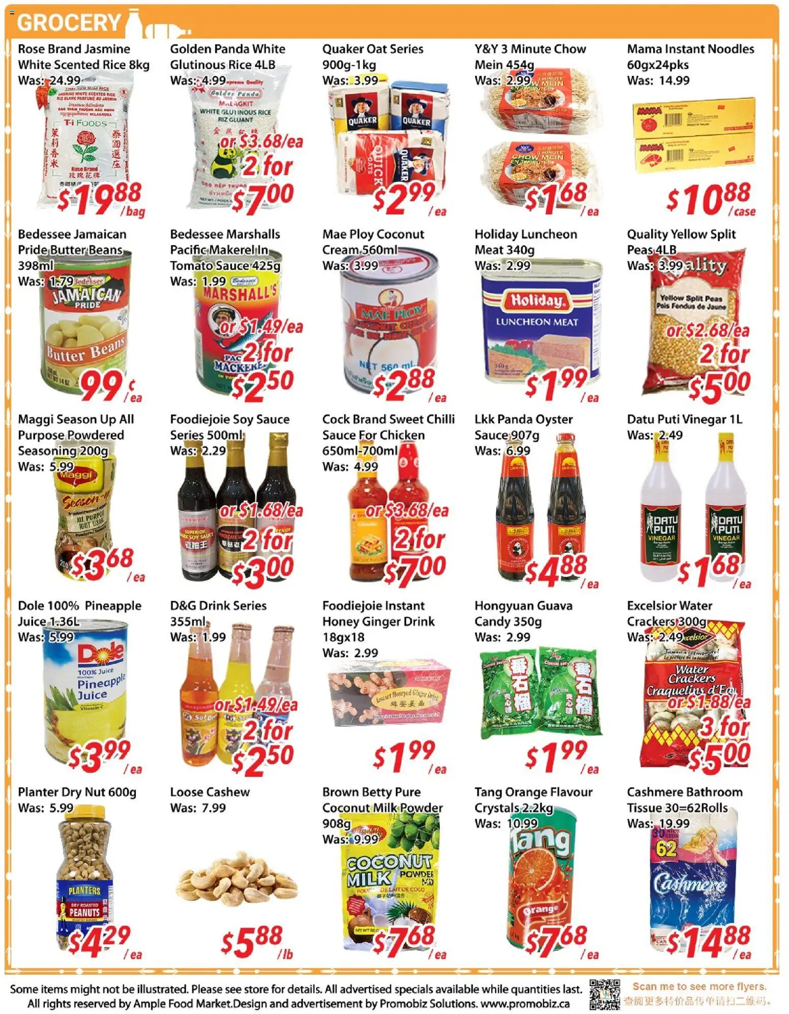 Ample Food Market flyer valid from Jul 3, 2026 | Page: 3 | Products: Noodles, Cream, Powder, Butter