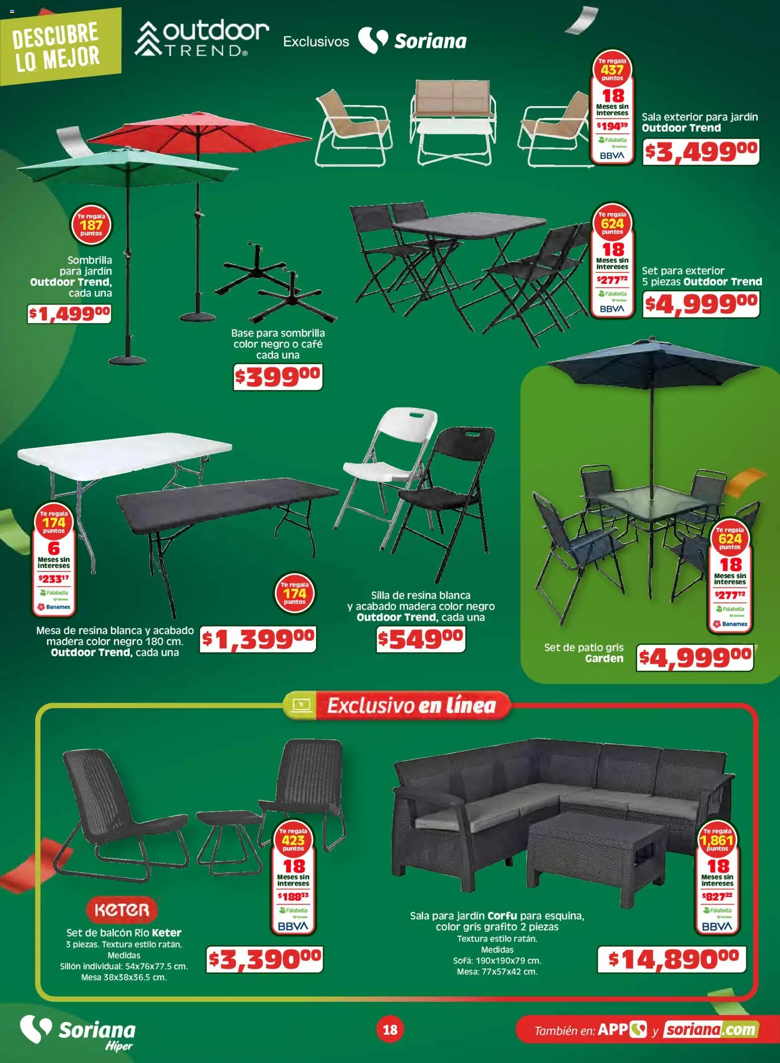 Nuevas ofertas de Soriana válidas en toda la República Mexicana desde el 14.05.2026. ¡Encuentra las mejores ofertas en Soriana En México apoyamos con todo Híper Nacional! | Página: 18 | Productos: Sillón, Café, Té, Sombrilla