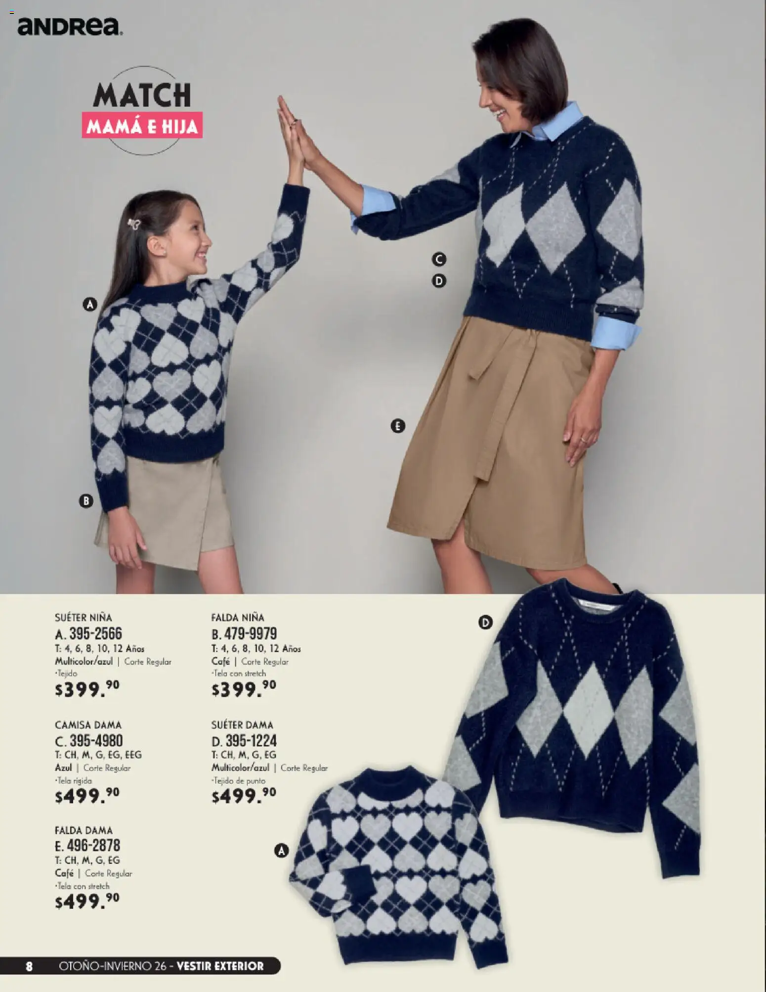 Nuevas ofertas de Andrea válidas en toda la República Mexicana desde el 23/08/2026. ¡Encuentra las mejores ofertas en Andrea catálogo Vestir! | Página: 8 | Productos: Suéter, Camisa, Café, Falda