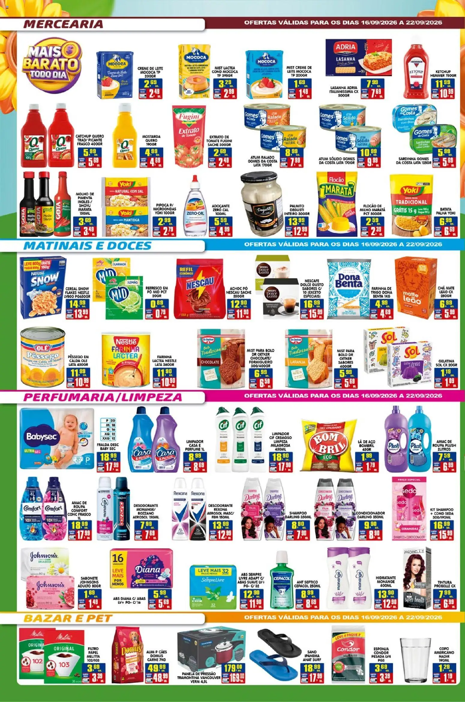 Higa's Supermercado Folheto - válido de 16/09/2026 | Página: 2 | Produtos: Nescau, Gomes da costa, Lasanha, Batata