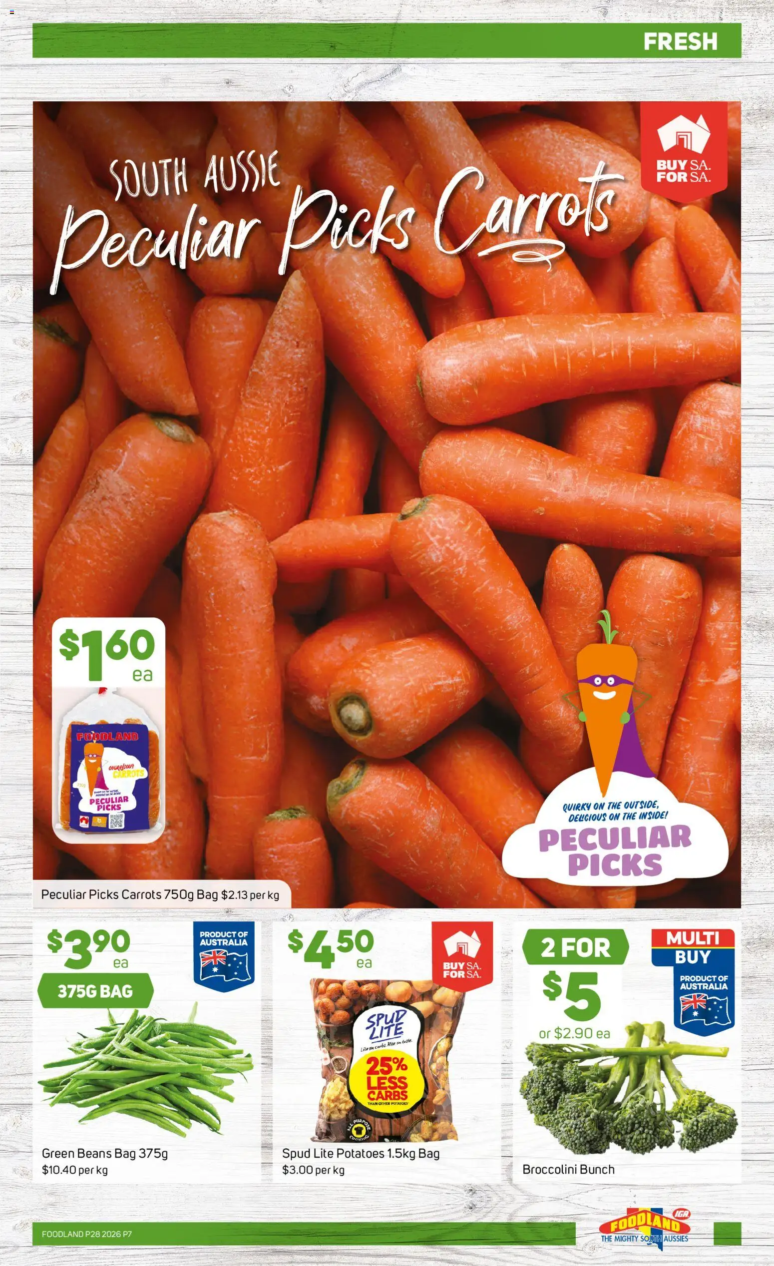 Foodland catalogue - valid from 08/07/2026 | Page: 7 | Products: Carrots, Potatoes, Bag