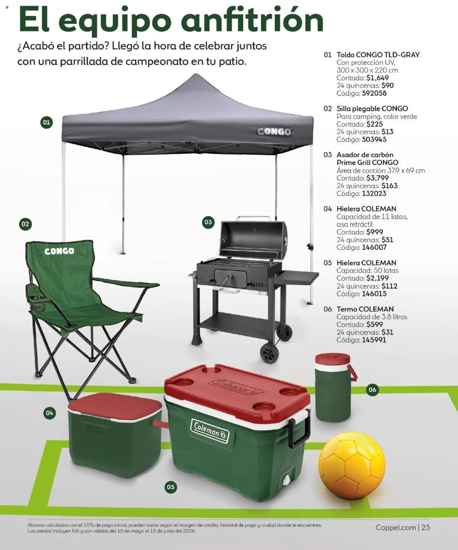 Nuevas ofertas de Coppel válidas en toda la República Mexicana desde el 01.05.2026. ¡Encuentra las mejores ofertas en Coppel catálogo Ganamos! | Página: 25 | Productos: Toldo, Silla, Hielera, Termo