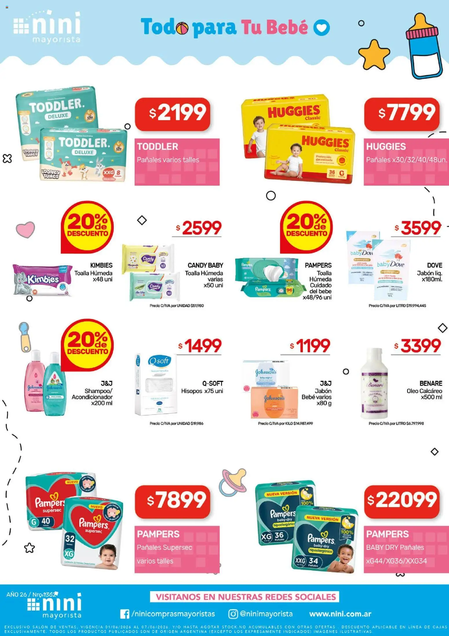 NINI Mayorista ofertas │ válido desde el 01.06.2026 | Página: 5 | Productos: Toalla, Acondicionador, Jabón, Pañales