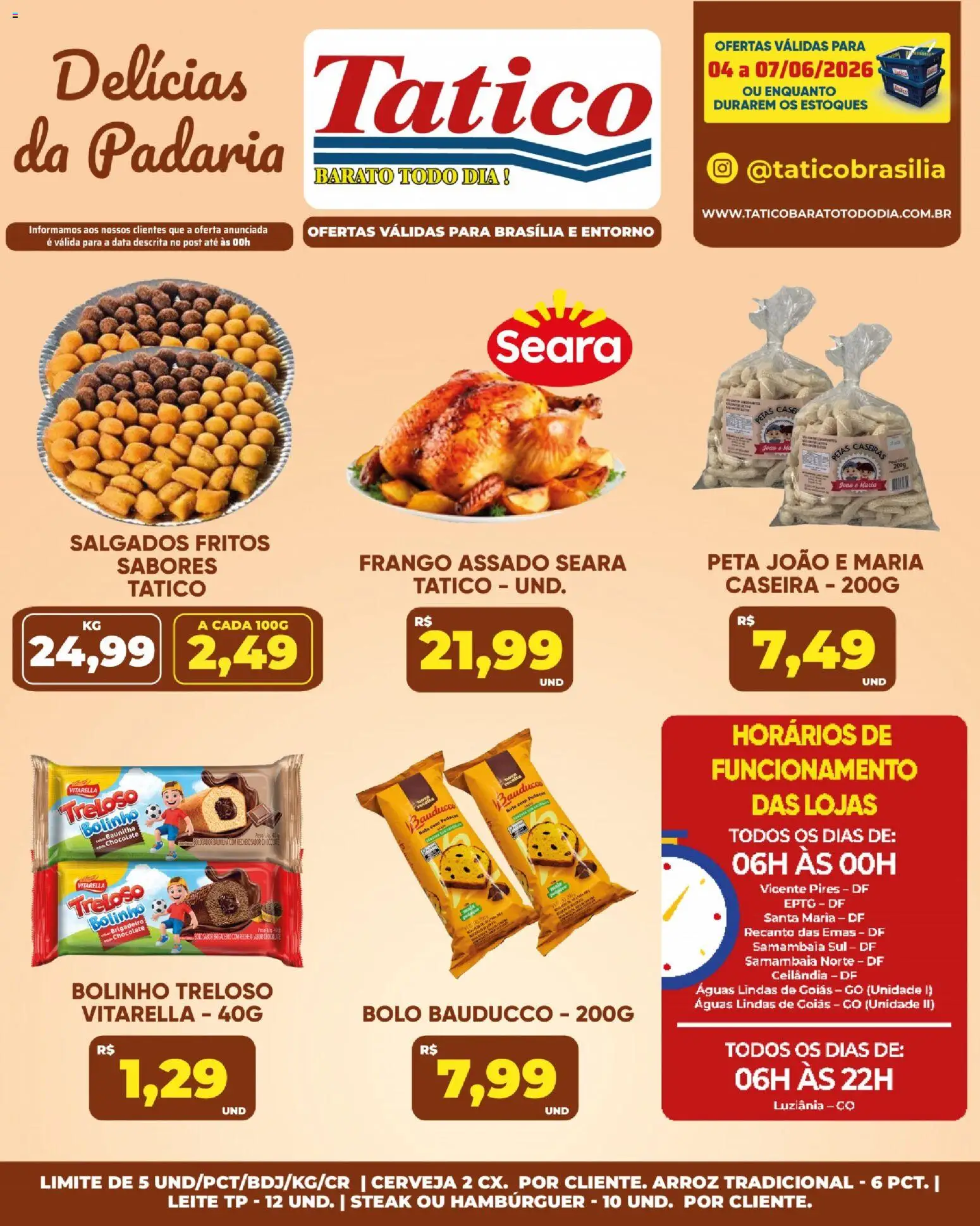 Tatico Folheto - válido de 04.06.2026 | Página: 32 | Produtos: Chocolate, Arroz, Bolo, Hambúrguer