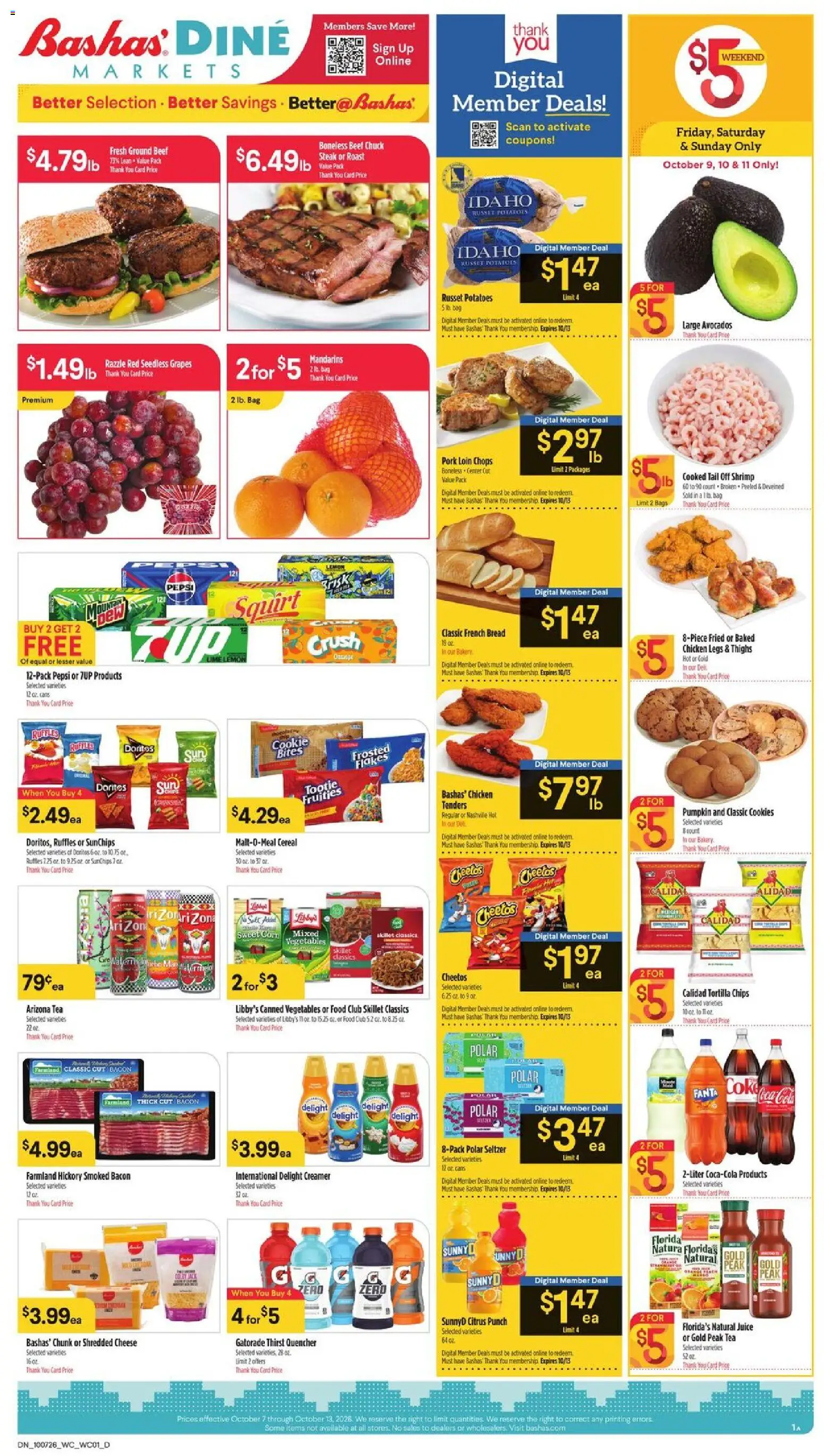 Bashas Basha's Dine Wednesday, October 7 Top Hampers