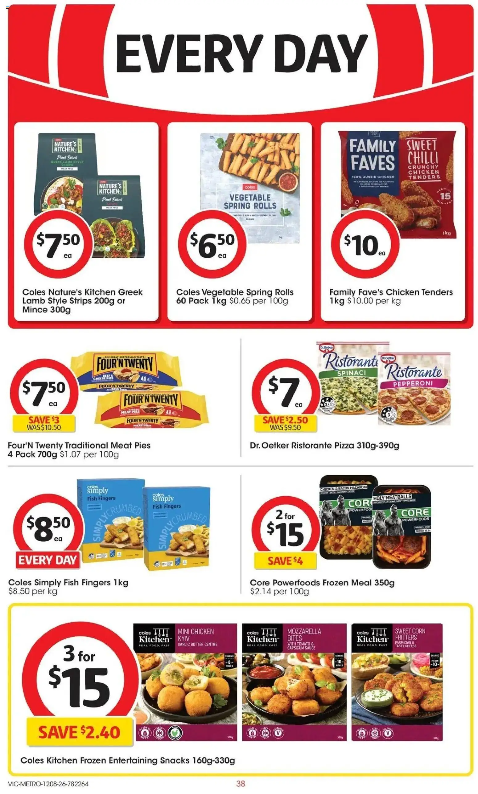 Coles catalogue - valid from 12/08/2026 | Page: 38 | Products: Snacks, Pizza, Beef, Pies