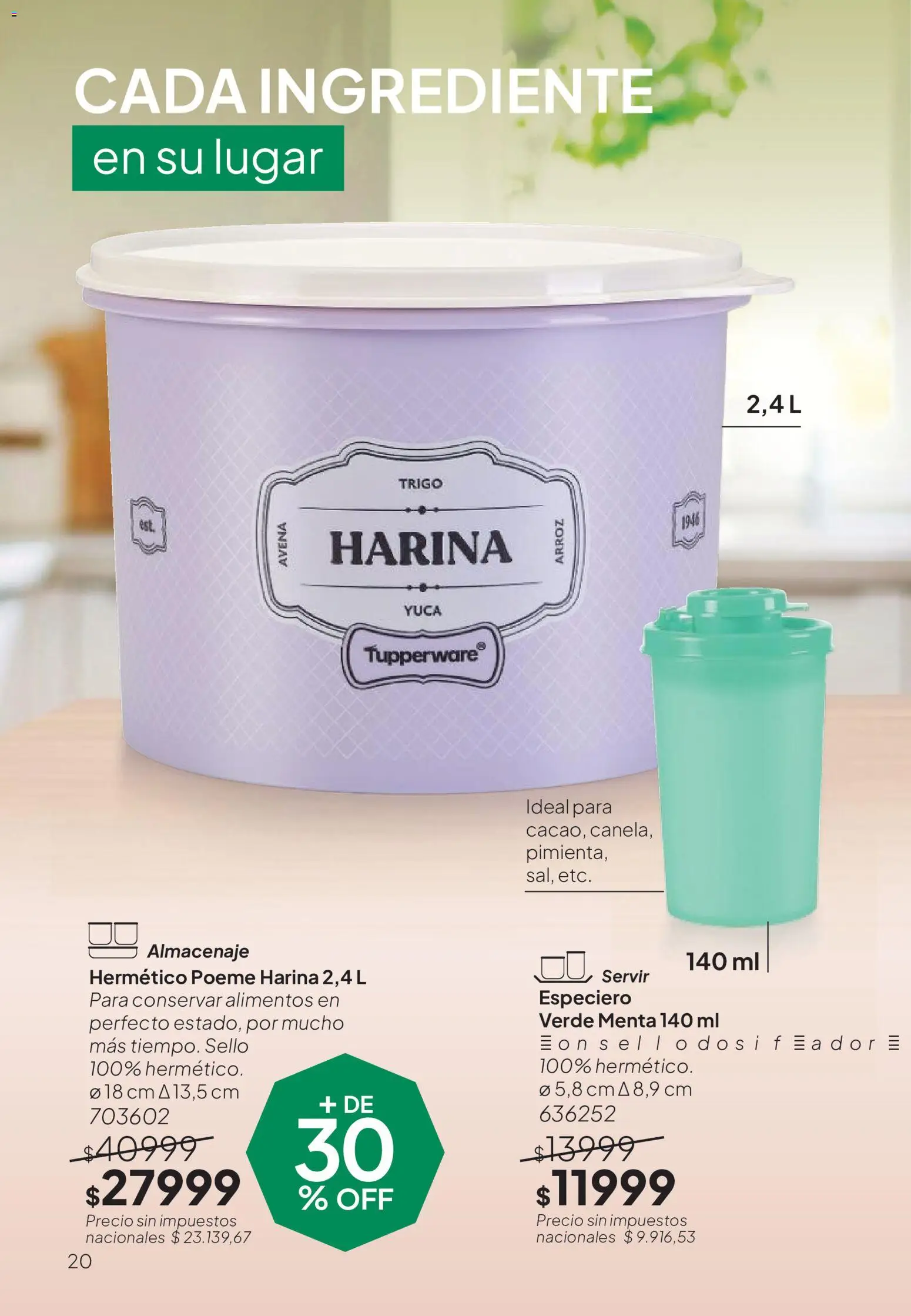 Tupperware Folleto │ válido desde el 18/09/2026 | Página: 21 | Productos: Harina, Alimentos, Avena, Arroz