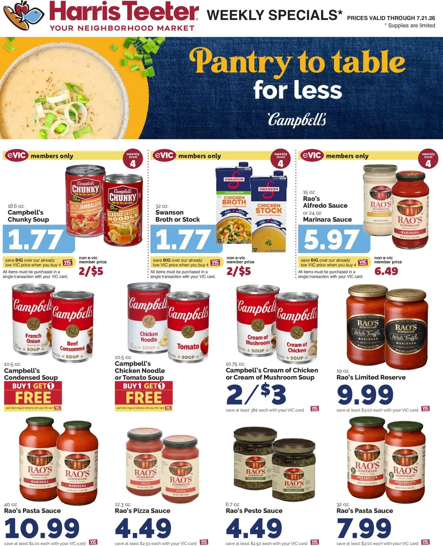 Harris Teeter Weekly Ad - valid from 07/15/2026 | Page: 14 | Products: Table, Pizza, Pasta, Onion