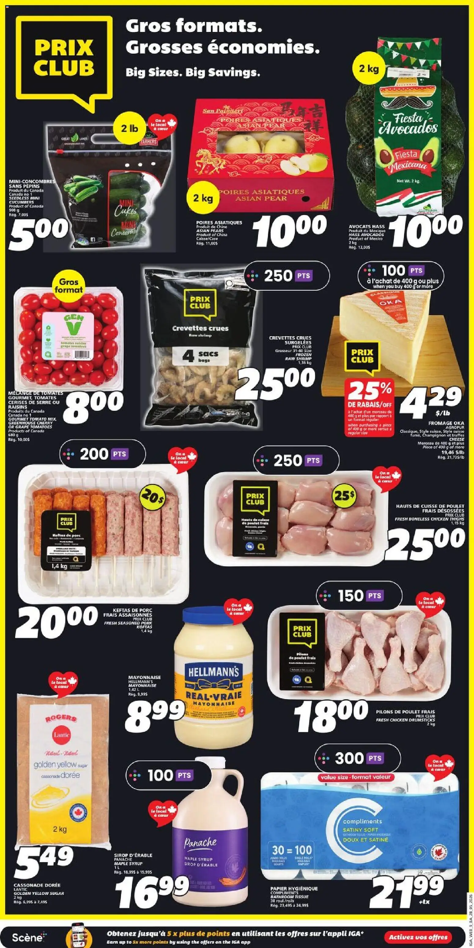 IGA flyer valid from 28.05.2026 | Page: 12 | Products: Cucumbers, Chicken, Pork, Tomatoes