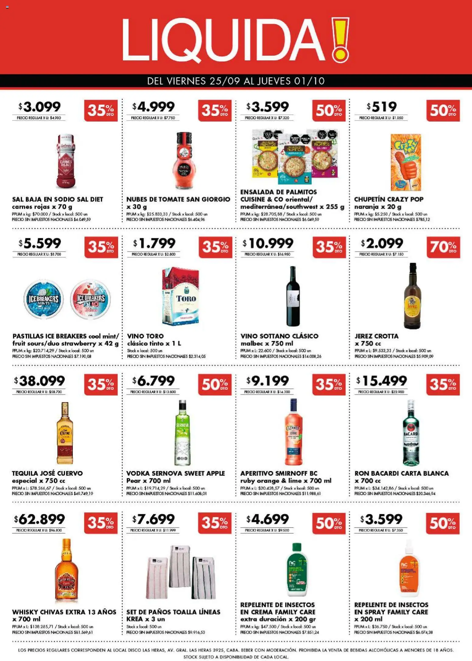 Disco - Ofertas │ válido desde el 24/09/2026 | Página: 10 | Productos: Whisky, Bacardi, Tequila, Tomate