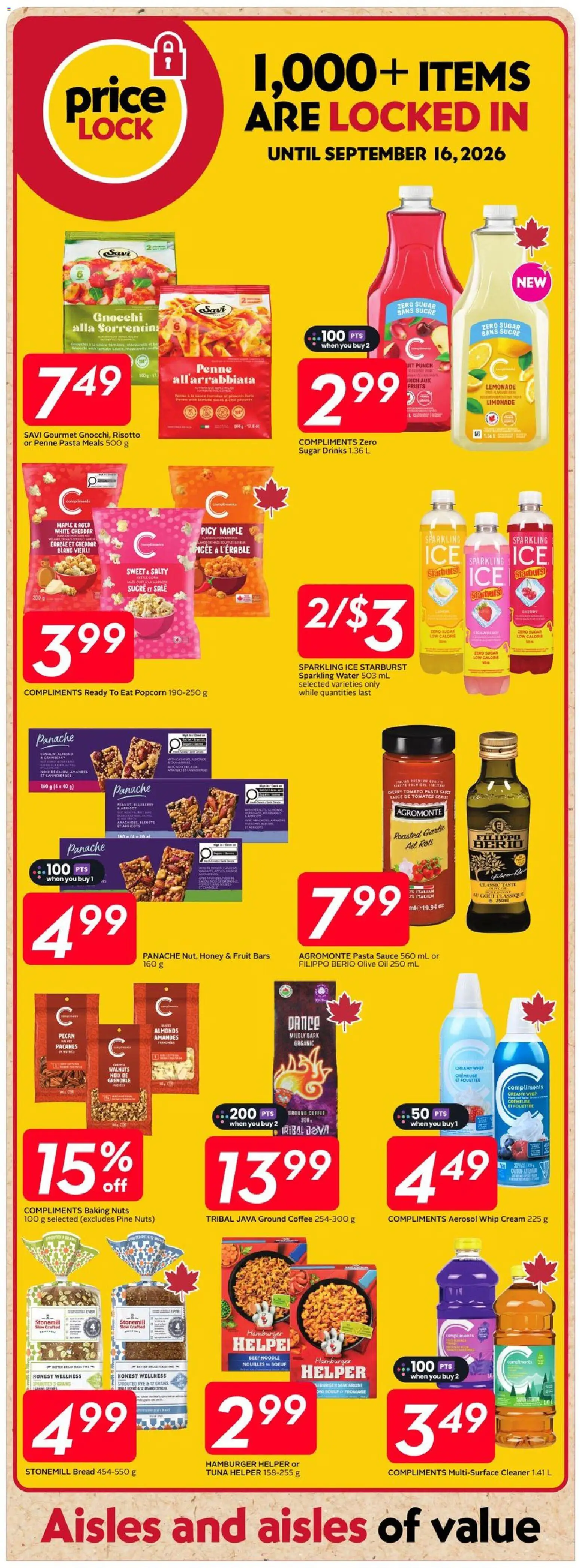 Safeway flyer valid from Aug 13, 2026 | Page: 14 | Products: Fruit, Popcorn, Olive oil, Ice
