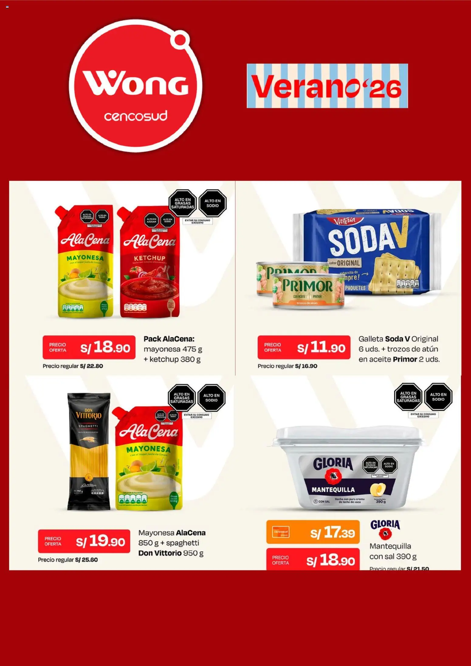 Catálogo Wong válido desde 11.05.2026 | Página: 2 | Productos: Leche, Mantequilla, Aceite, Crema