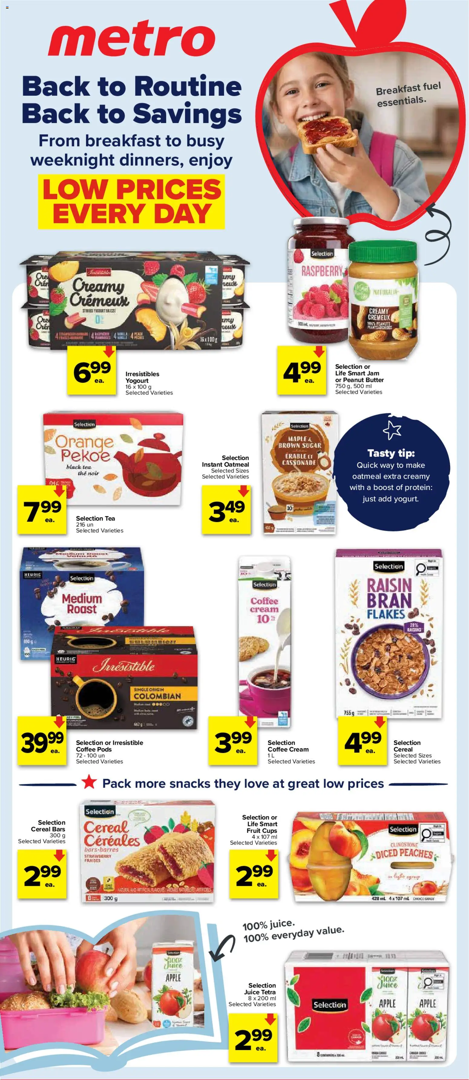 Metro flyer valid from Aug 20, 2026 | Page: 1 | Products: Tea, Oatmeal, Flakes, Roast