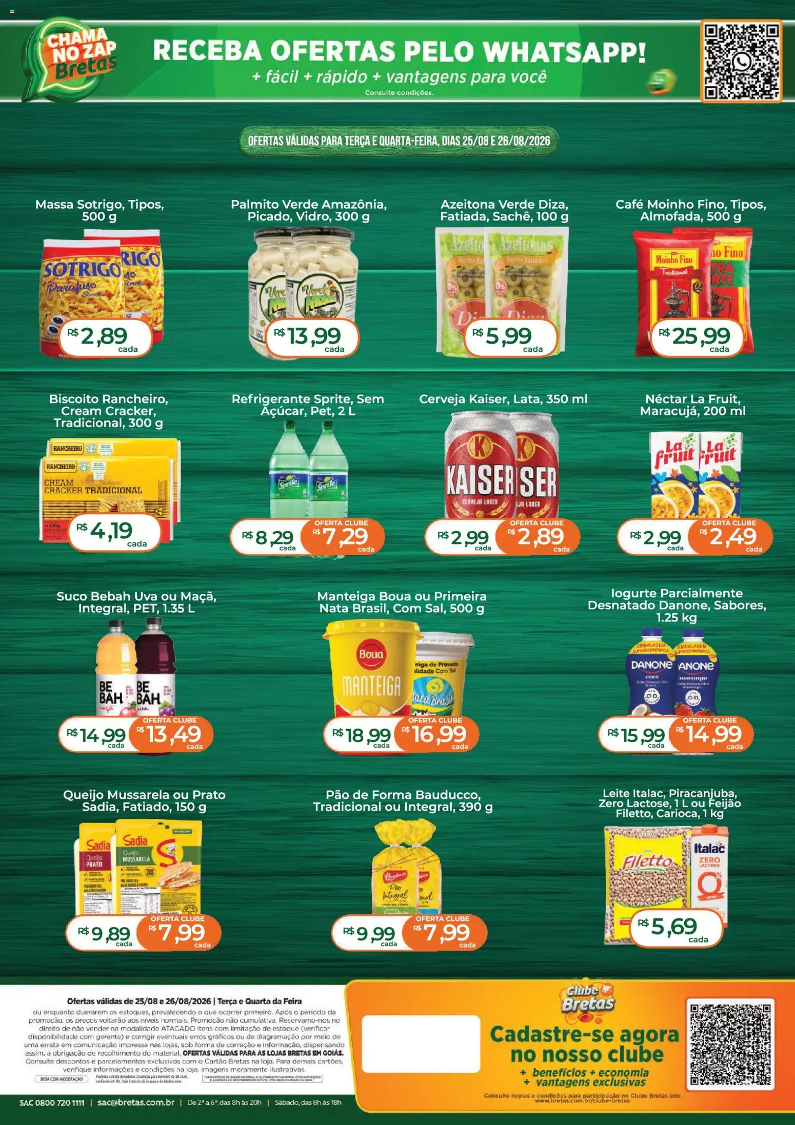 Bretas Folheto - válido de 25/08/2026 | Página: 2 | Produtos: Uva, Café, Suco, Sal