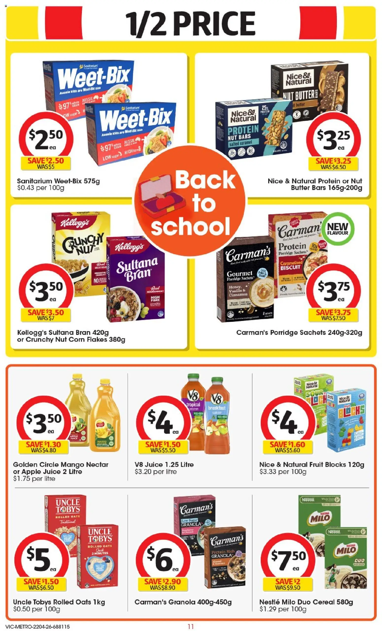 Coles catalogue - valid from 22.04.2026 | Page: 11 | Products: Butter, Oats, Cereal, Flakes