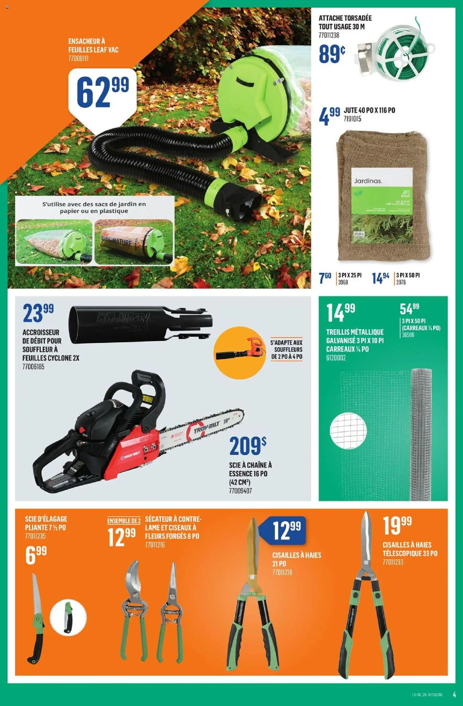Canac flyer valid from Sep 17, 2026 | Page: 4 | Products: Belt