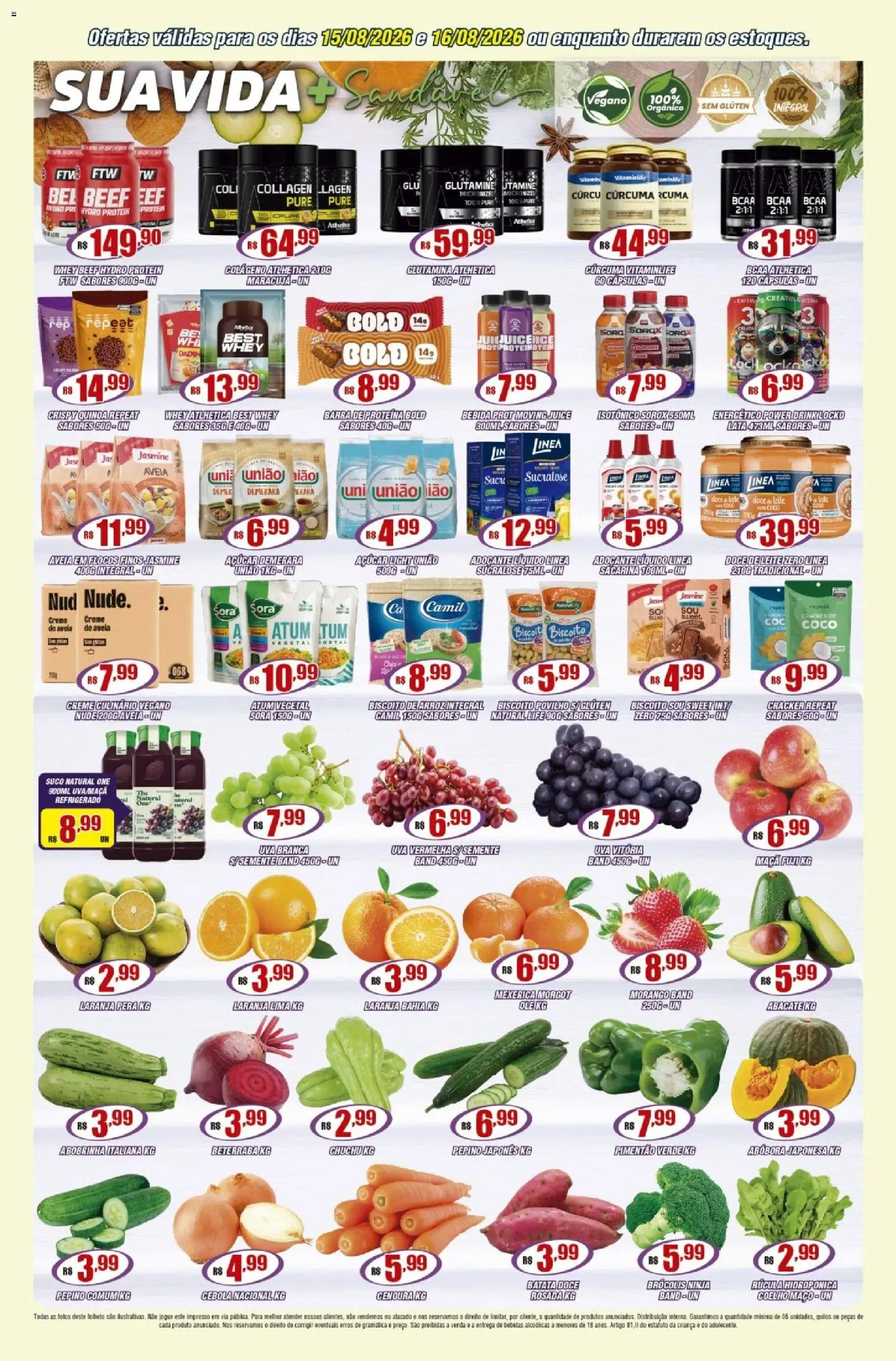 Violeta Supermercados Folheto - válido de 15/08/2026 | Página: 4 | Produtos: Chuchu, Energético, Atum, Isotônico
