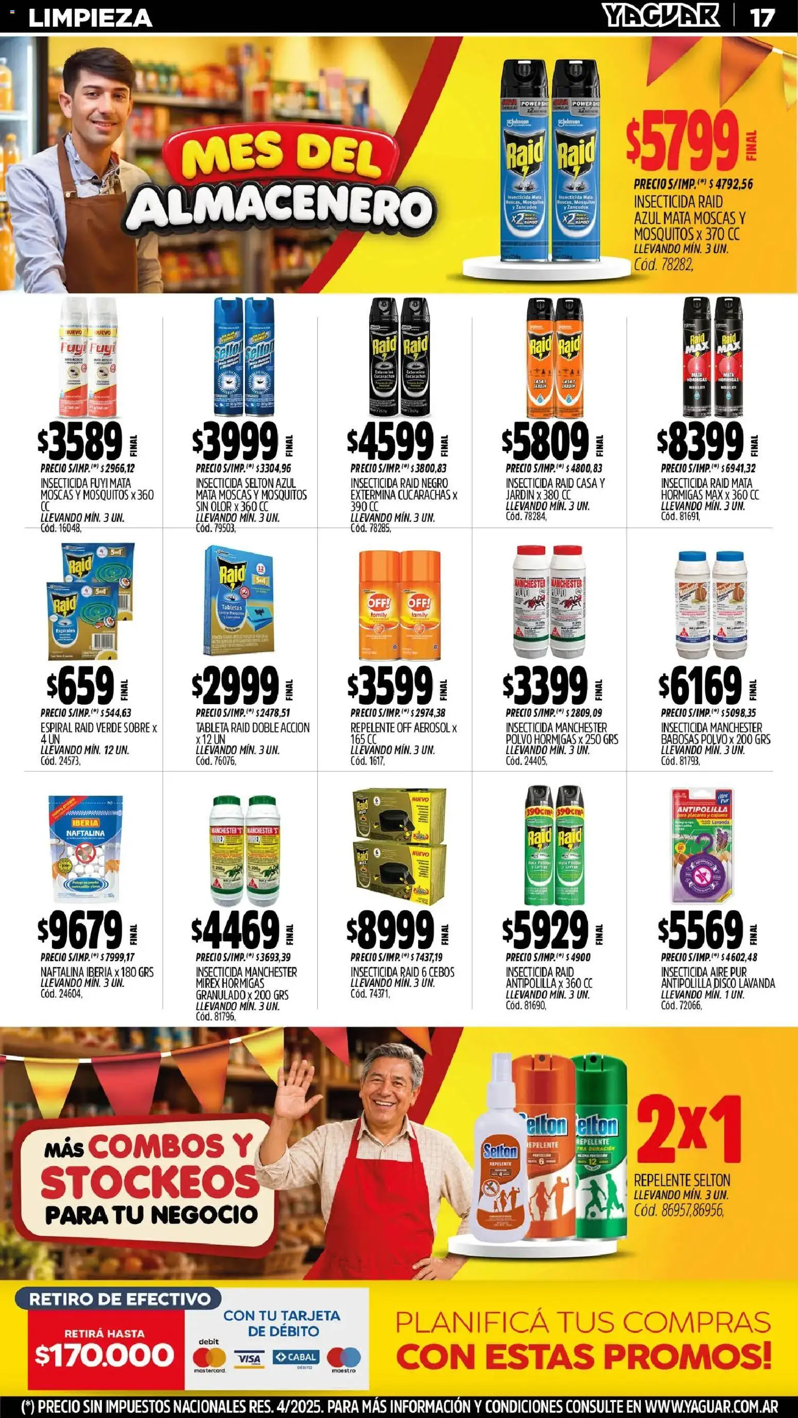 Yaguar catálogo │ válido desde el 31/08/2026 | Página: 17 | Productos: Tableta, Repelente, Insecticida, Sobre