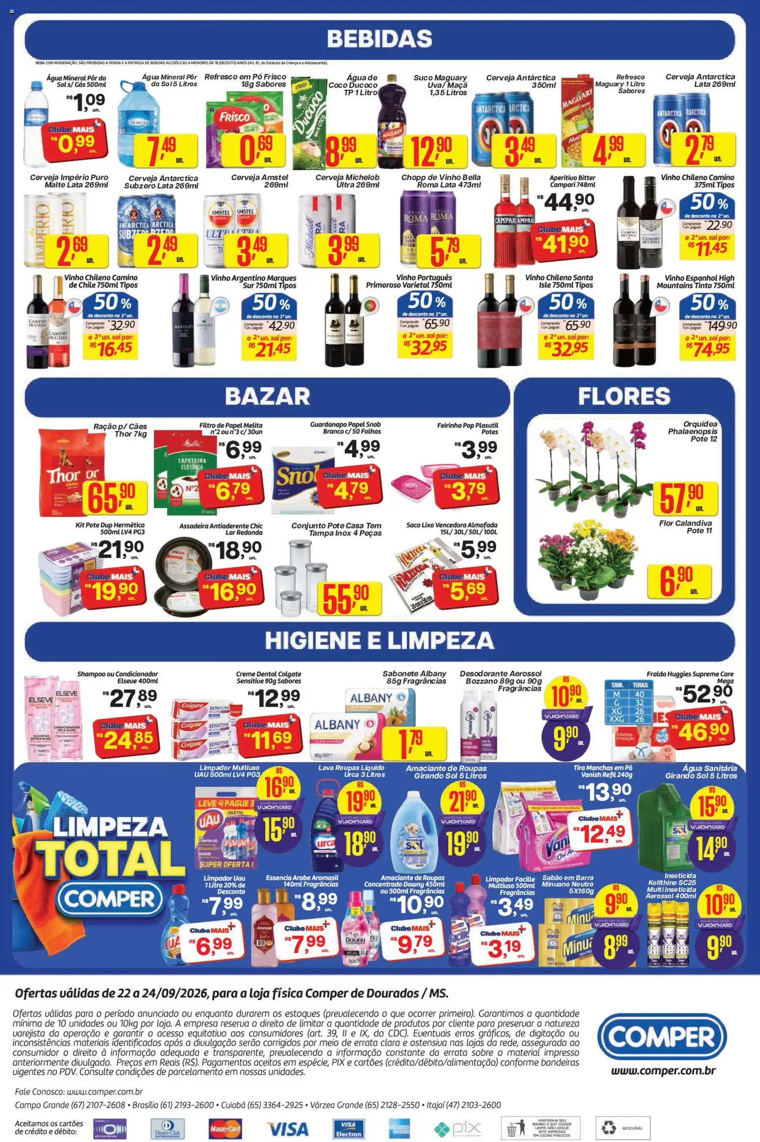 Comper Folheto - válido de 22/09/2026 | Página: 4 | Produtos: Tira manchas, Bebidas, Flores, Campari